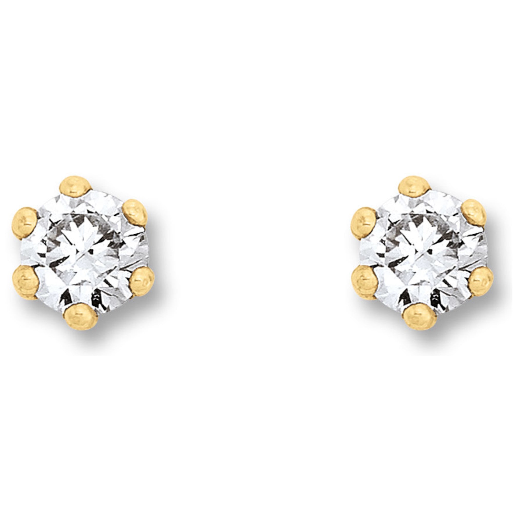 Zirkonia Ohrringe Ohrstecker aus 333er Gelbgold von ONE ELEMENT – Bild 1