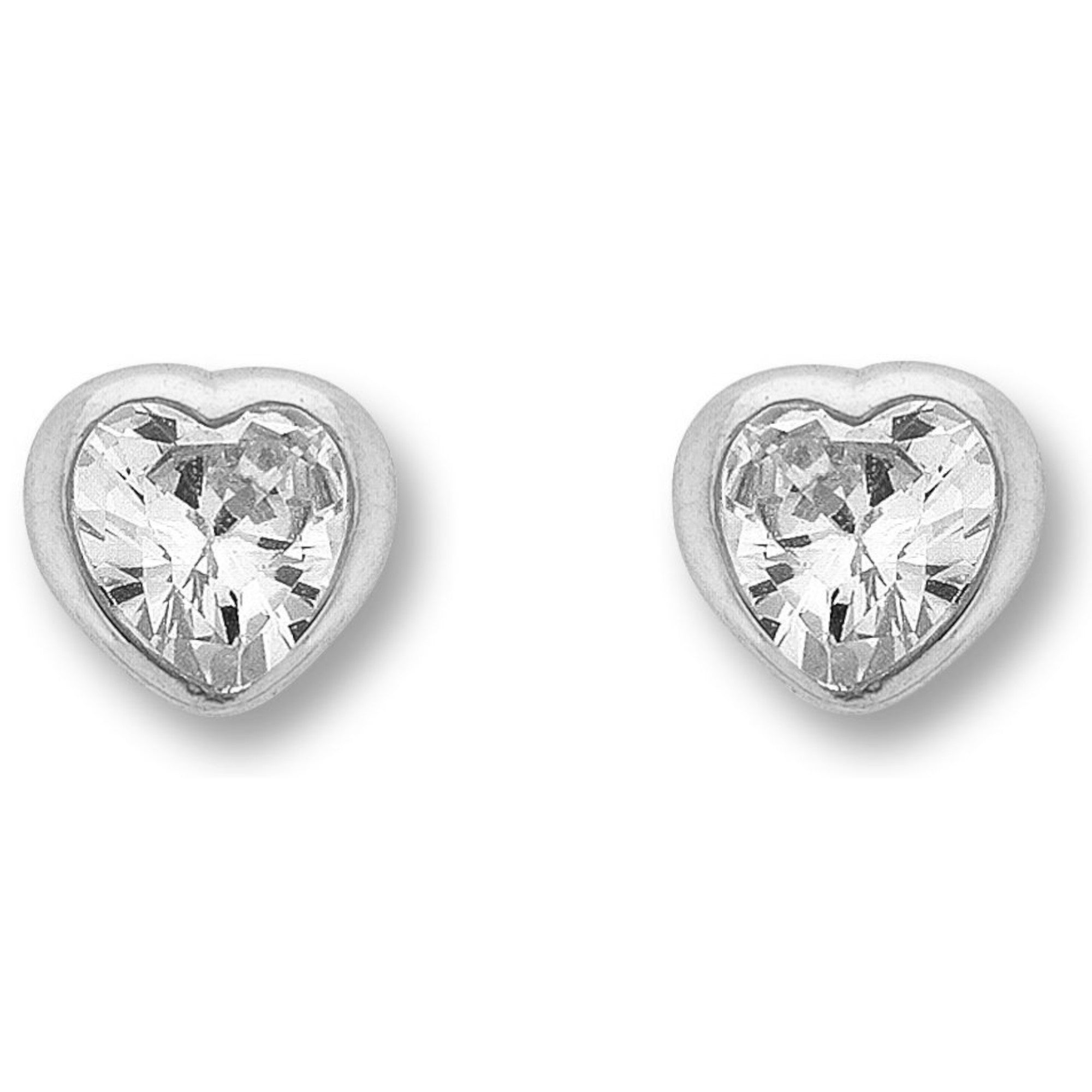 Zirkonia Herz Ohrringe Ohrstecker aus 925er Silber von ONE ELEMENT – Bild 1