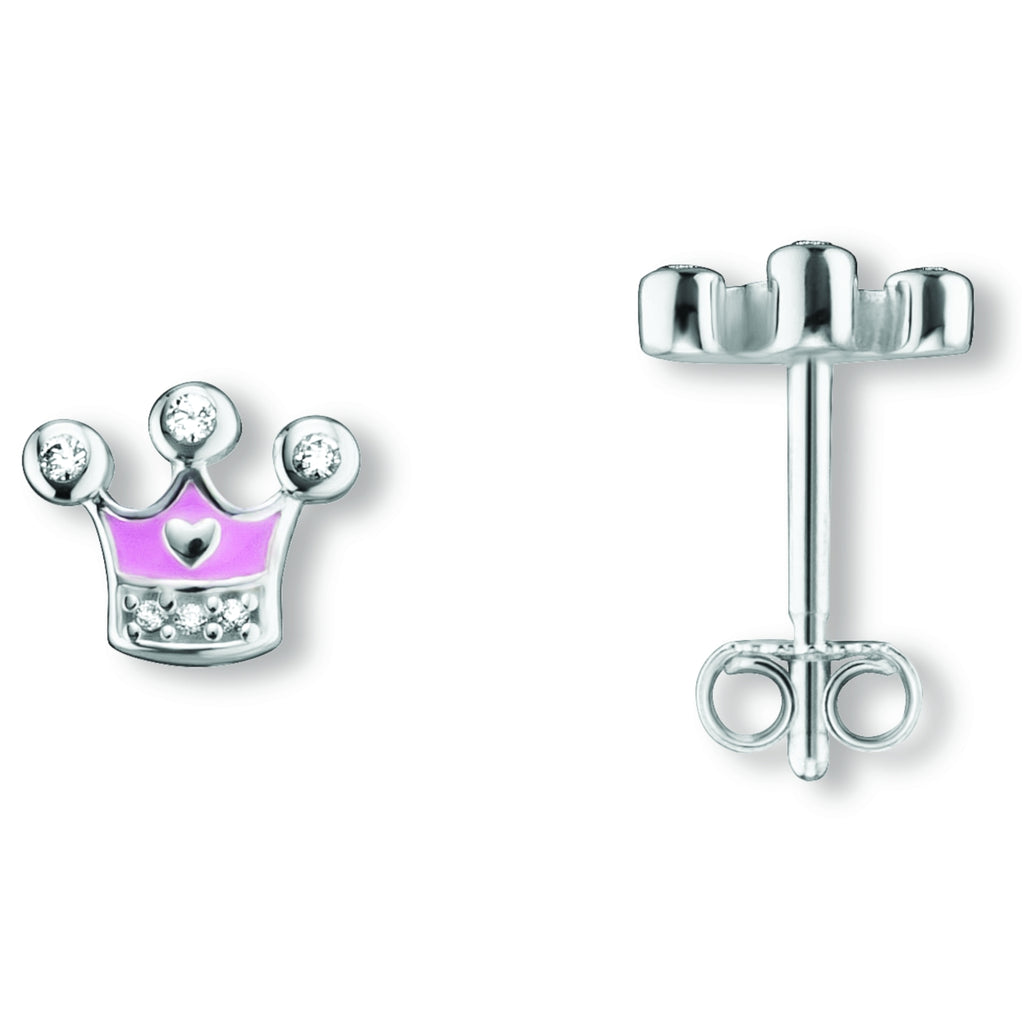 Zirkonia Krone Ohrringe Ohrstecker aus 925er Silber von ONE ELEMENT – Bild 1