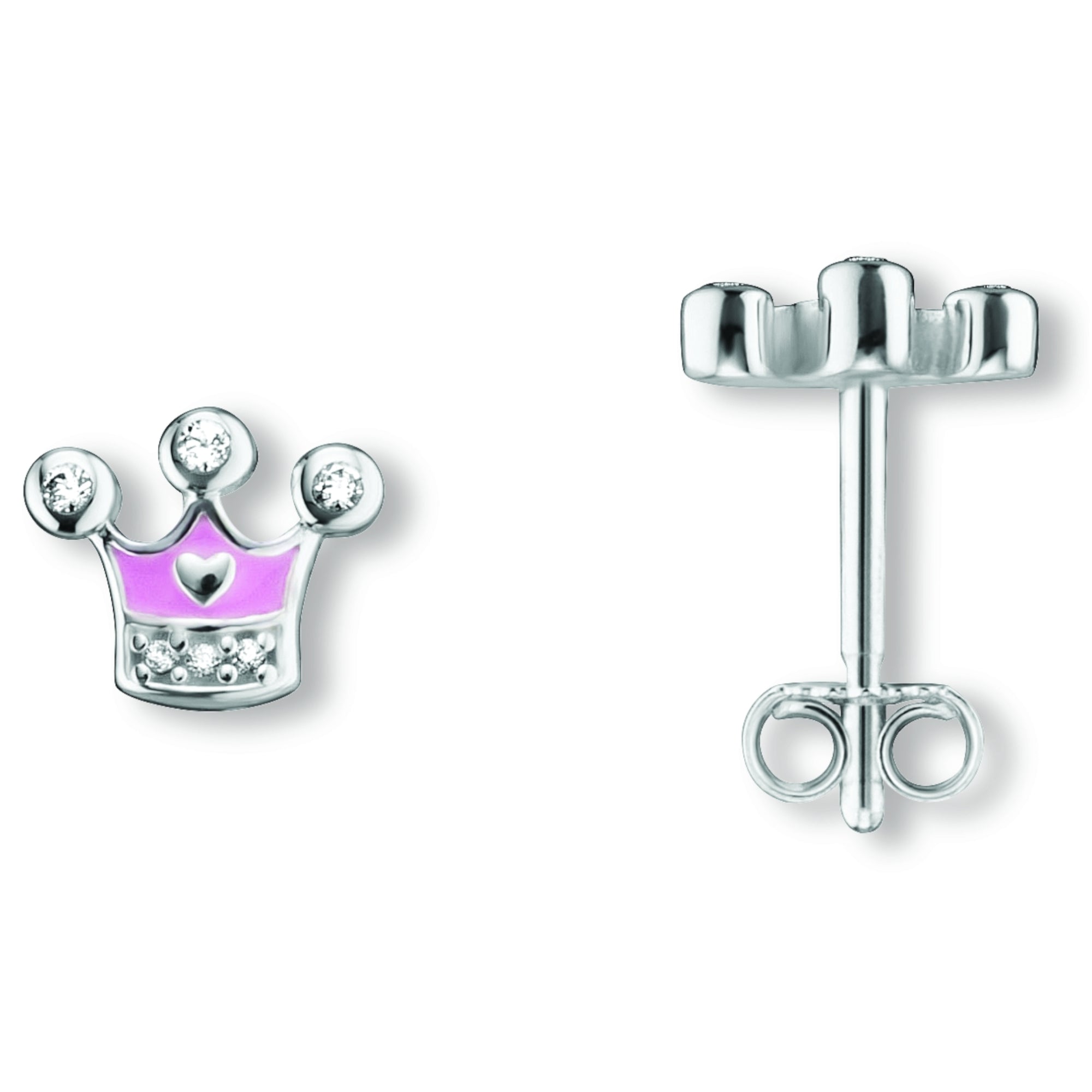 Zirkonia Krone Ohrringe Ohrstecker aus 925er Silber von ONE ELEMENT – Bild 1