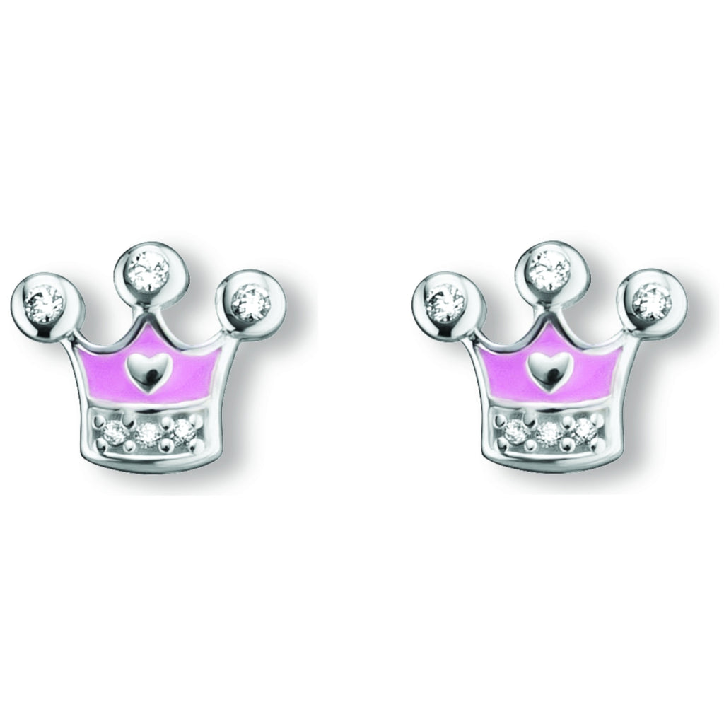 Zirkonia Krone Ohrringe Ohrstecker aus 925er Silber von ONE ELEMENT – Bild 2