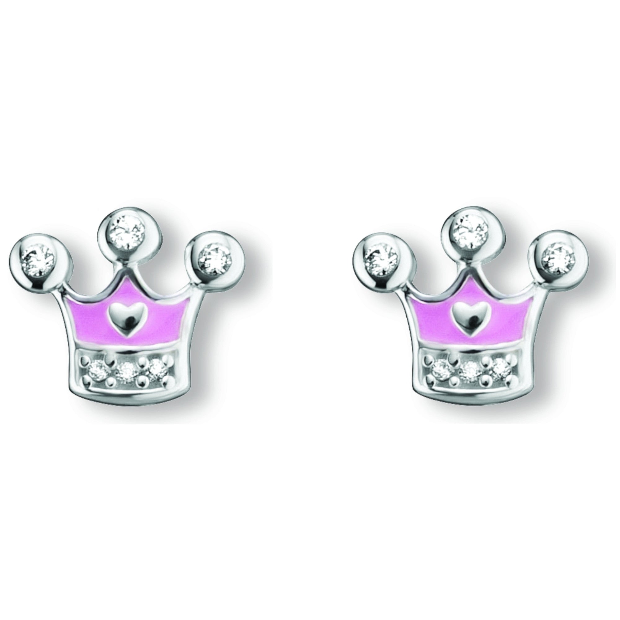 Zirkonia Krone Ohrringe Ohrstecker aus 925er Silber von ONE ELEMENT – Bild 2