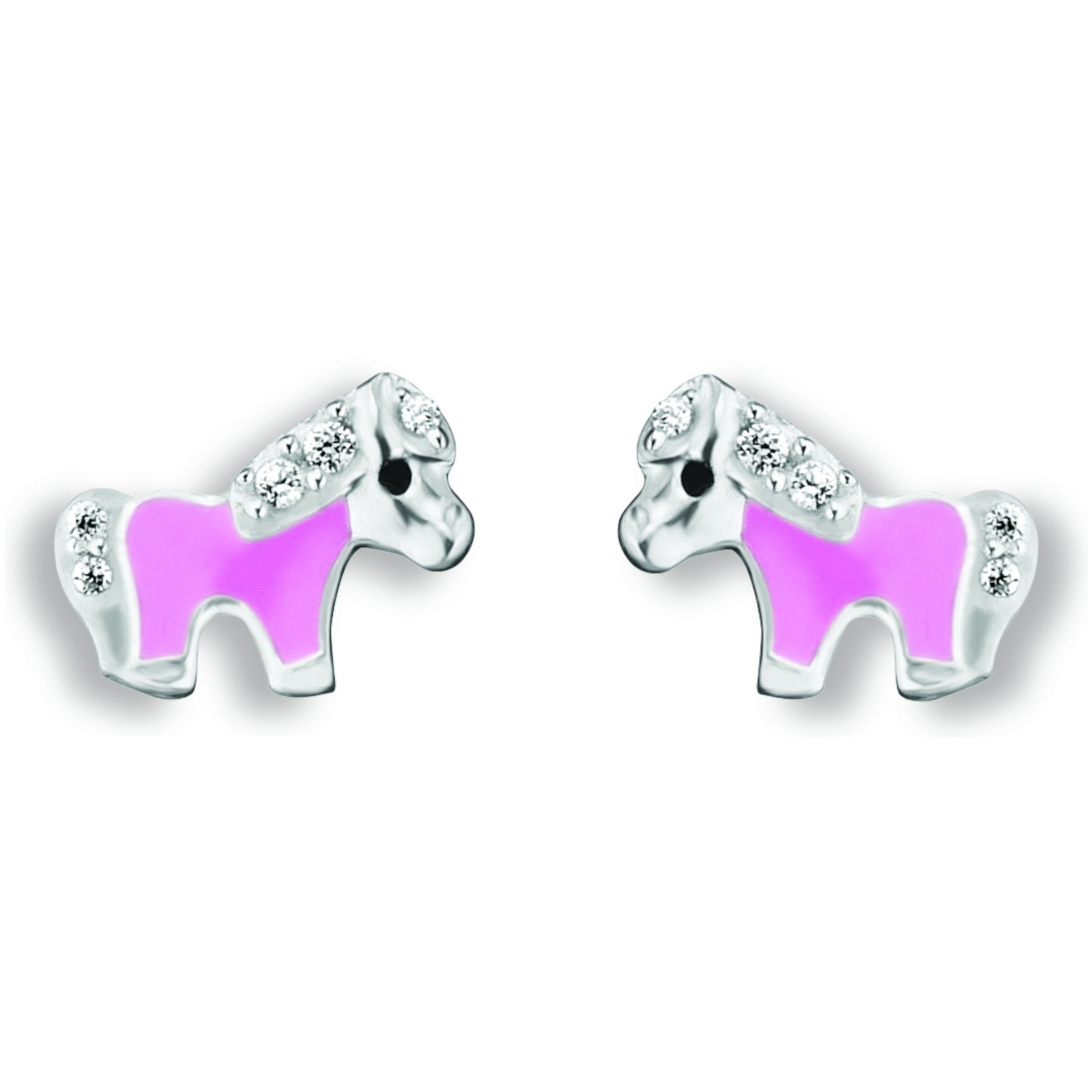 Zirkonia Ponny Ohrringe Ohrstecker aus 925er Silber von ONE ELEMENT – Bild 2