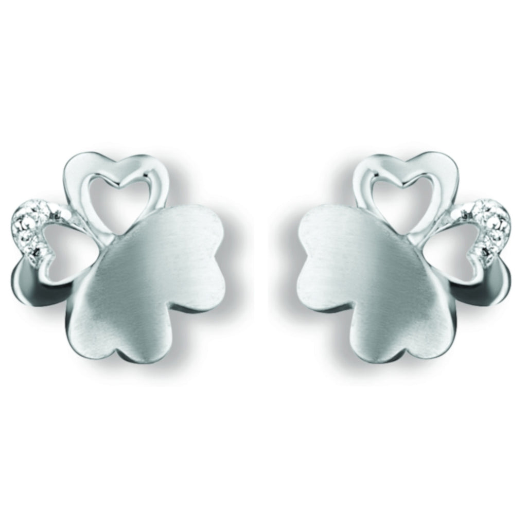 Zirkonia Blume Ohrringe Ohrstecker aus 925er Silber von ONE ELEMENT – Bild 2