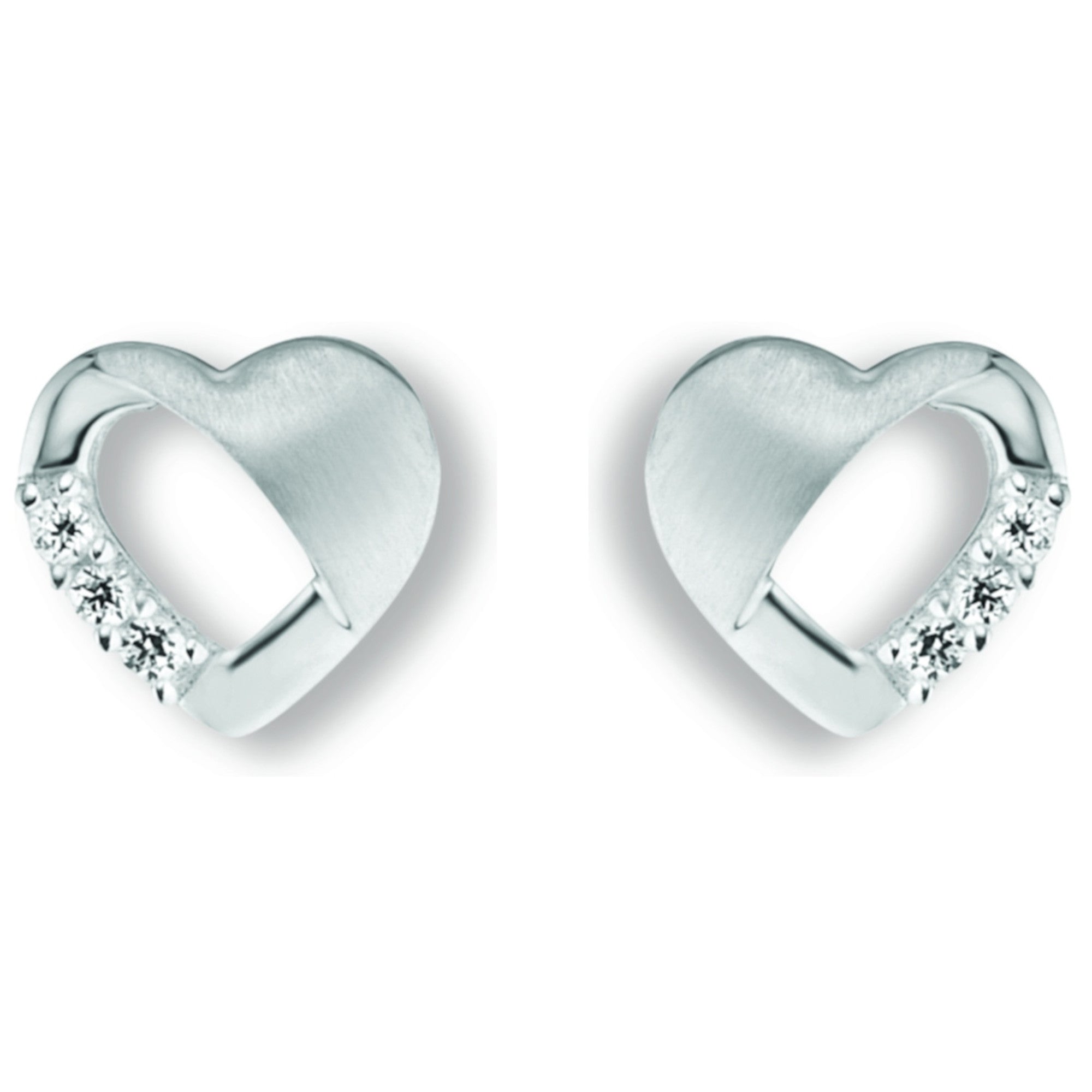 Zirkonia Herz Ohrringe Ohrstecker aus 925er Silber von ONE ELEMENT – Bild 2