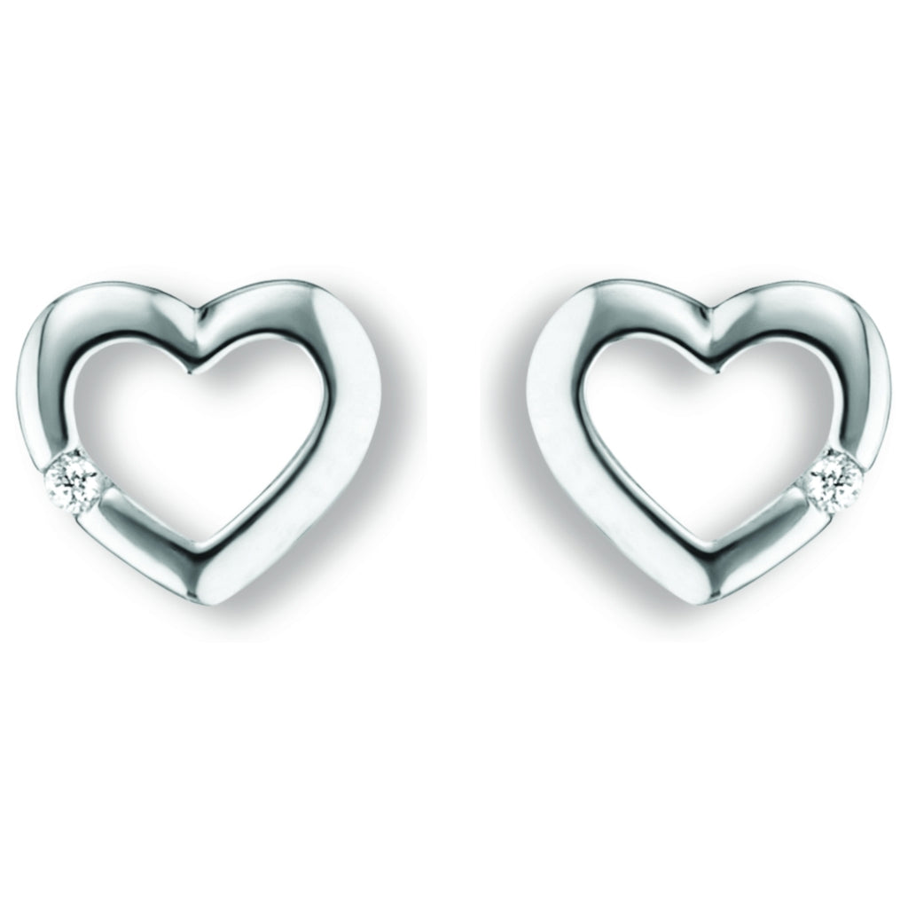 Zirkonia Herz Ohrringe Ohrstecker aus 925er Silber von ONE ELEMENT – Bild 2