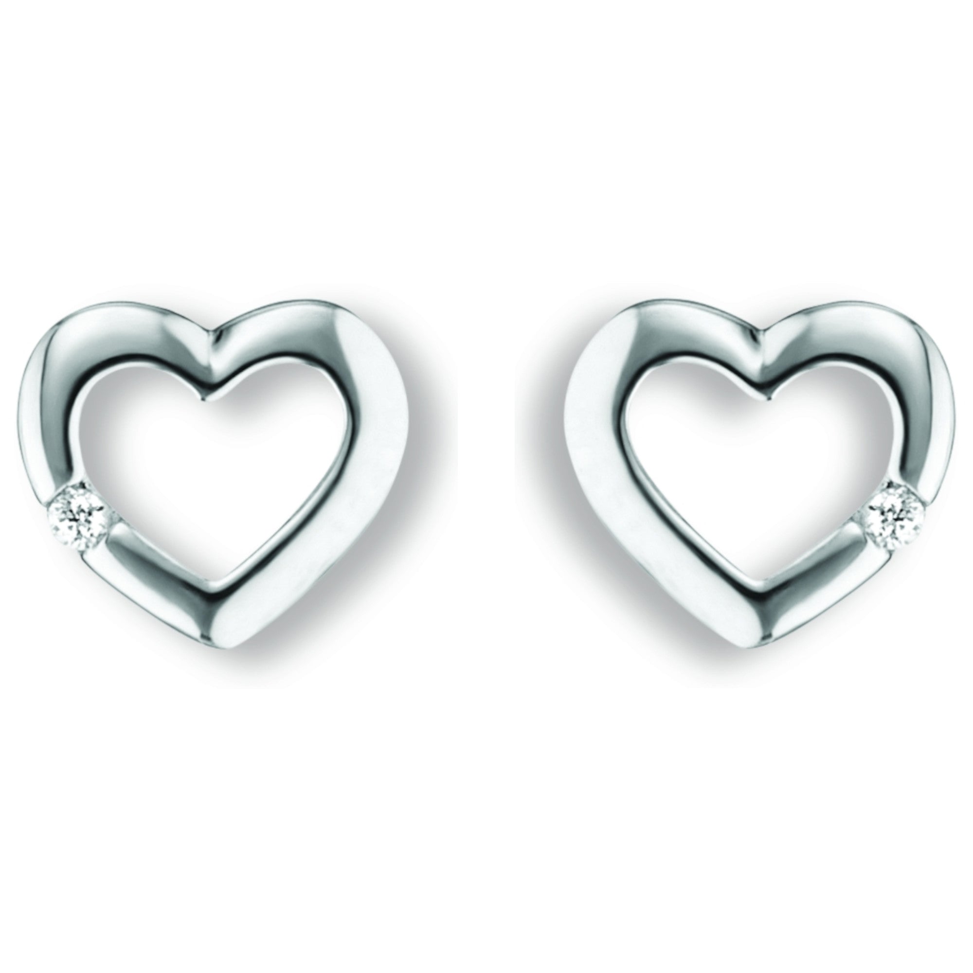 Zirkonia Herz Ohrringe Ohrstecker aus 925er Silber von ONE ELEMENT – Bild 2