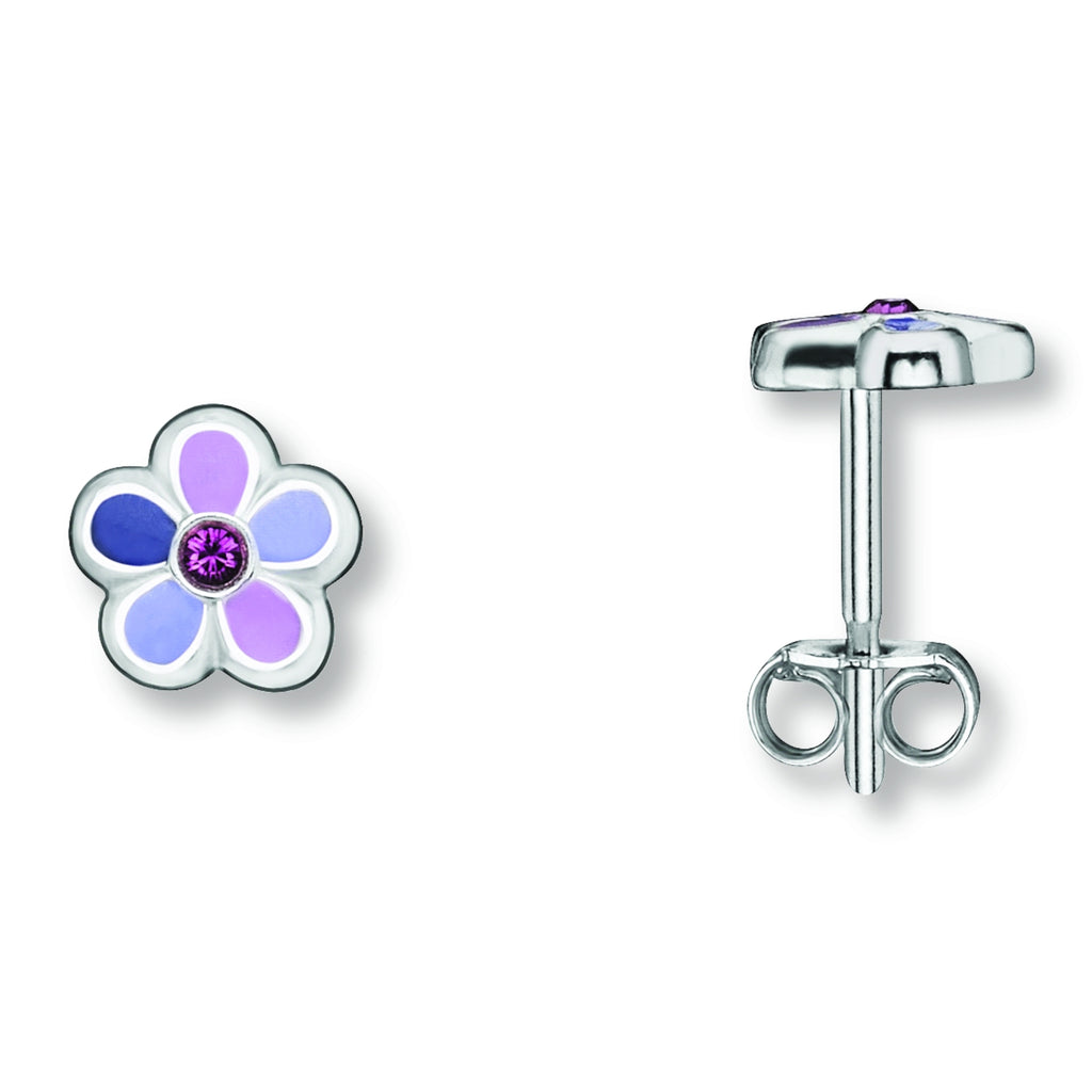 Zirkonia Blume Ohrringe Ohrstecker aus 925er Silber von ONE ELEMENT – Bild 1