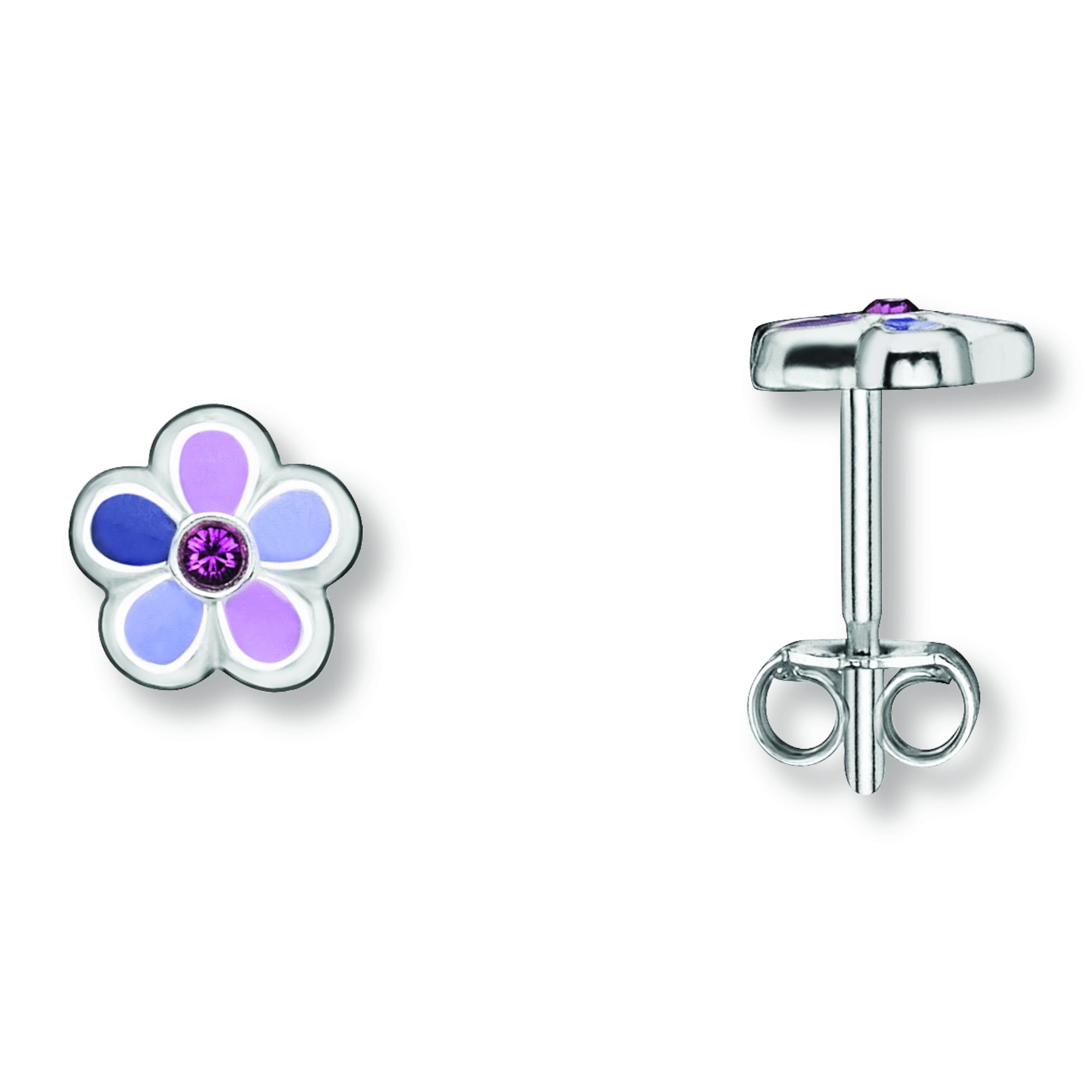 Zirkonia Blume Ohrringe Ohrstecker aus 925er Silber von ONE ELEMENT – Bild 1