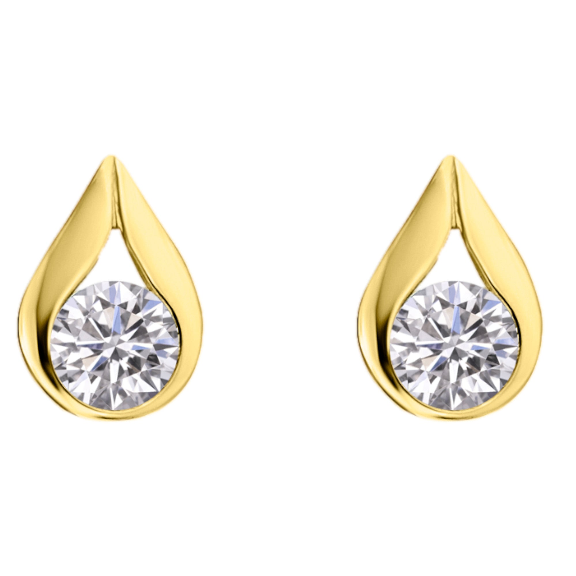 Zirkonia Ohrringe Ohrstecker aus 333er Gelbgold von ONE ELEMENT – Bild 1