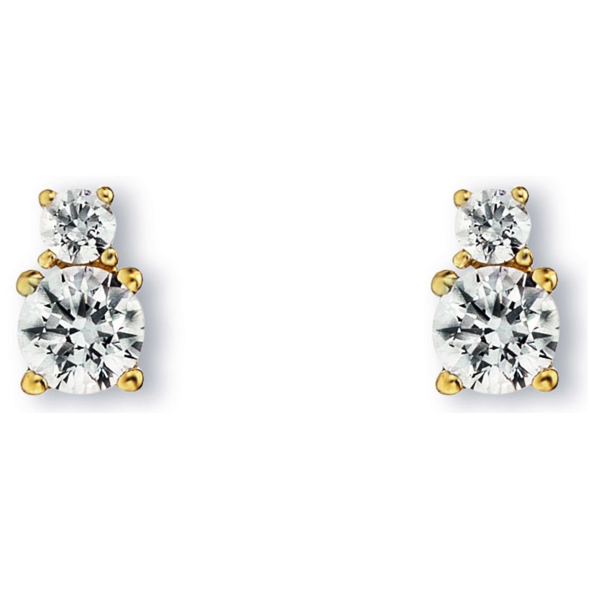 Zirkonia Ohrringe Ohrstecker aus 333er Gelbgold von ONE ELEMENT – Bild 1