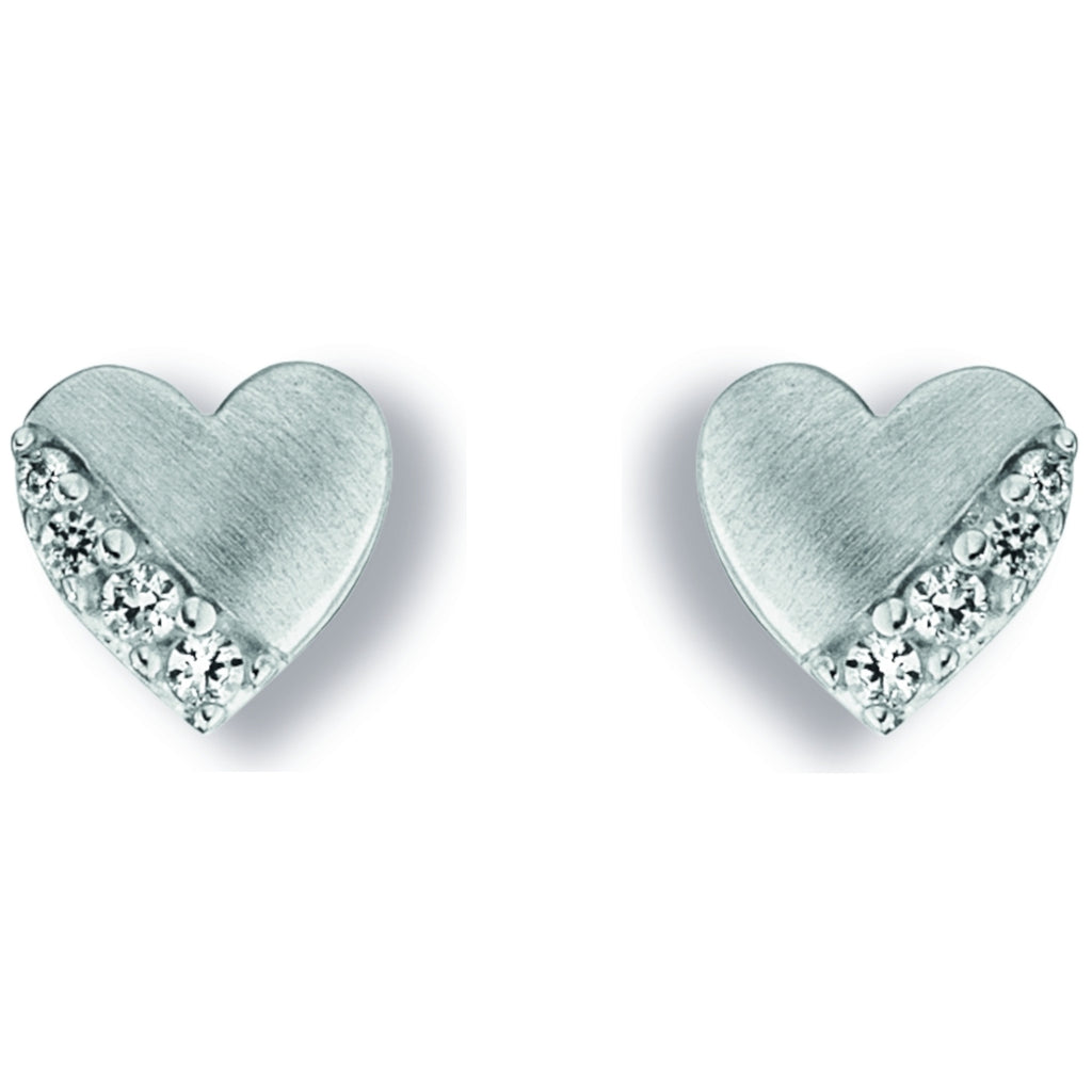 Zirkonia Herz Ohrringe Ohrstecker aus 925er Silber von ONE ELEMENT – Bild 2