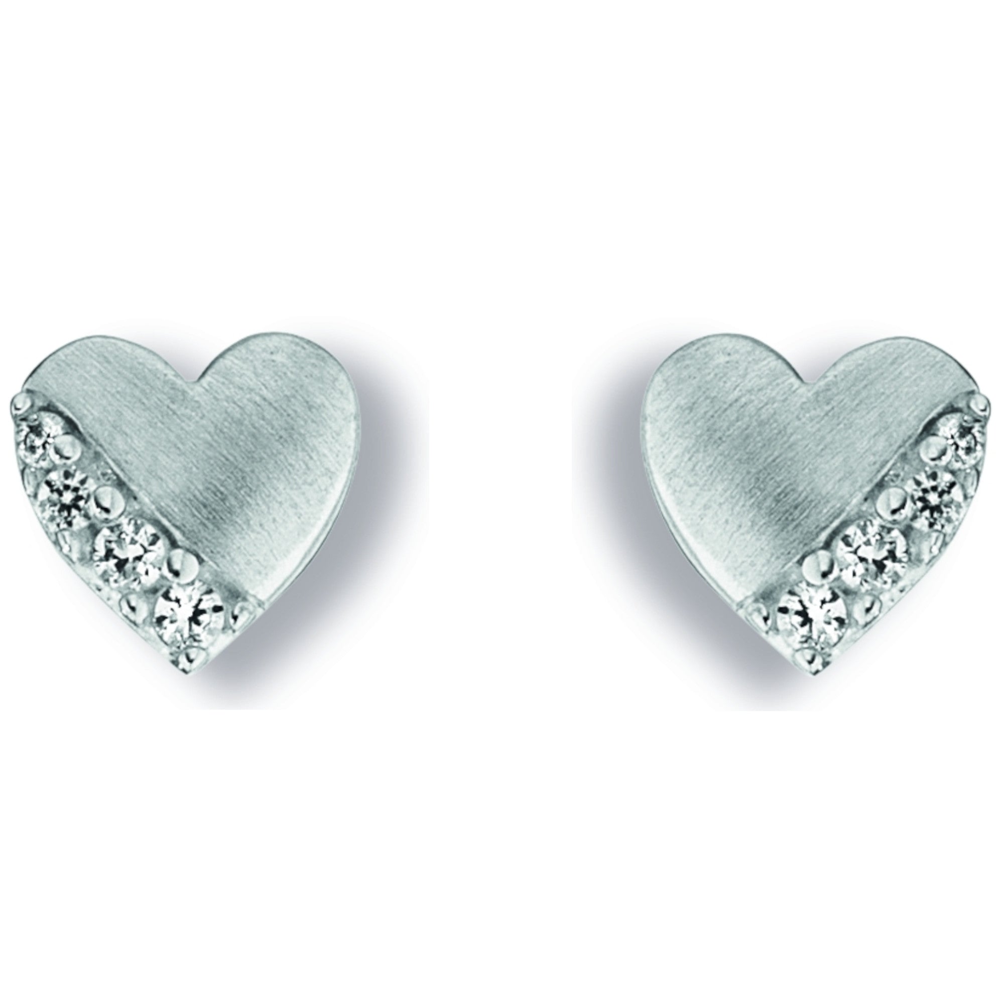 Zirkonia Herz Ohrringe Ohrstecker aus 925er Silber von ONE ELEMENT – Bild 2
