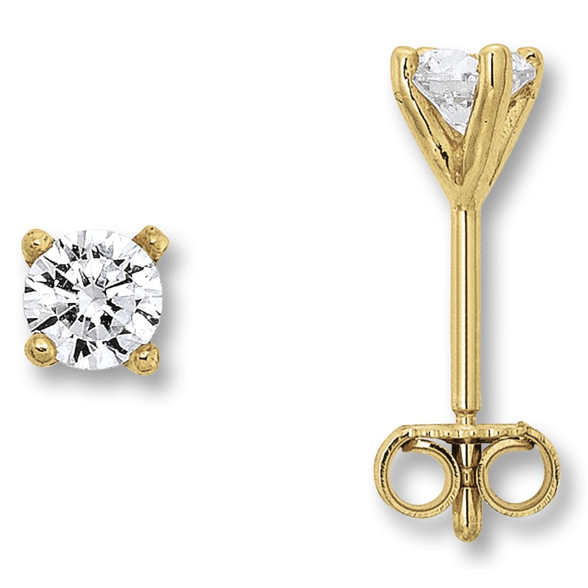 Zirkonia Ohrringe Ohrstecker aus 333er Gelbgold von ONE ELEMENT – Bild 1