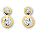 Zirkonia Ohrringe Ohrstecker aus 333er Gelbgold von ONE ELEMENT – Bild 1