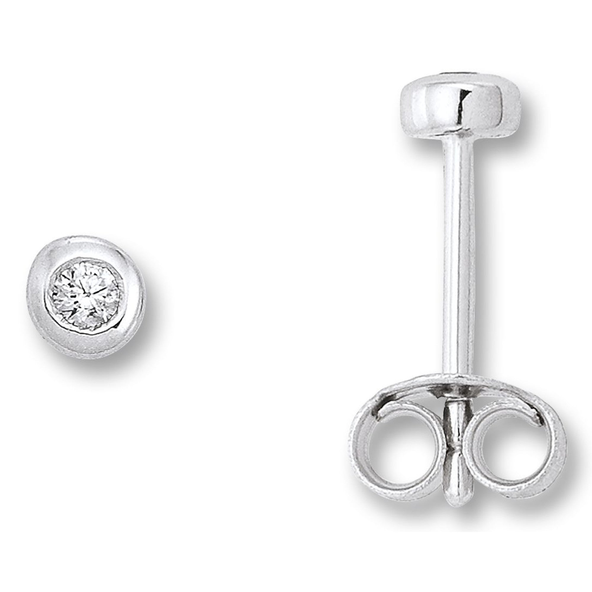 Zirkonia Zarge Ohrringe Ohrstecker aus 925er Silber von ONE ELEMENT – Bild 1