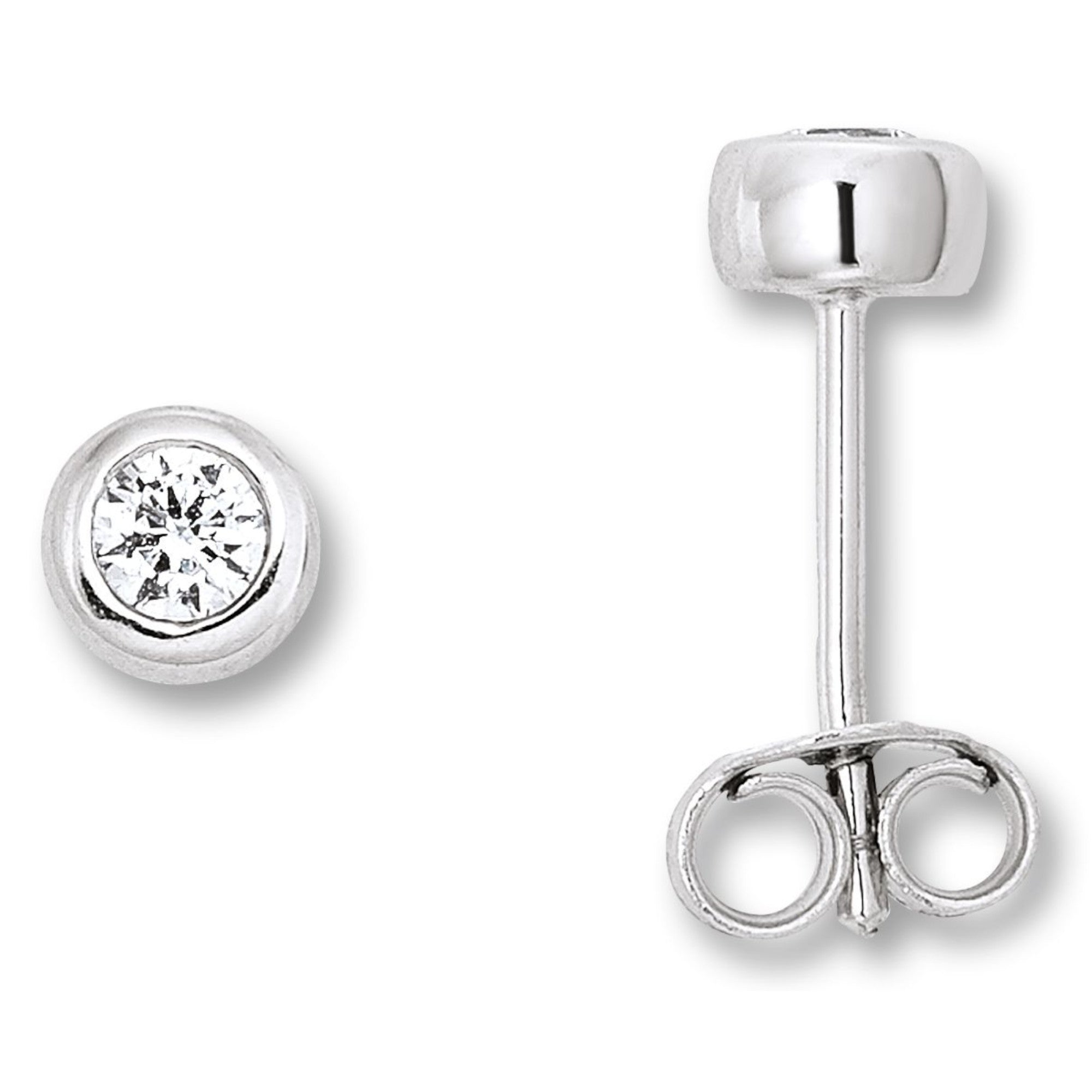 Zirkonia Zarge Ohrringe Ohrstecker aus 925er Silber von ONE ELEMENT – Bild 1