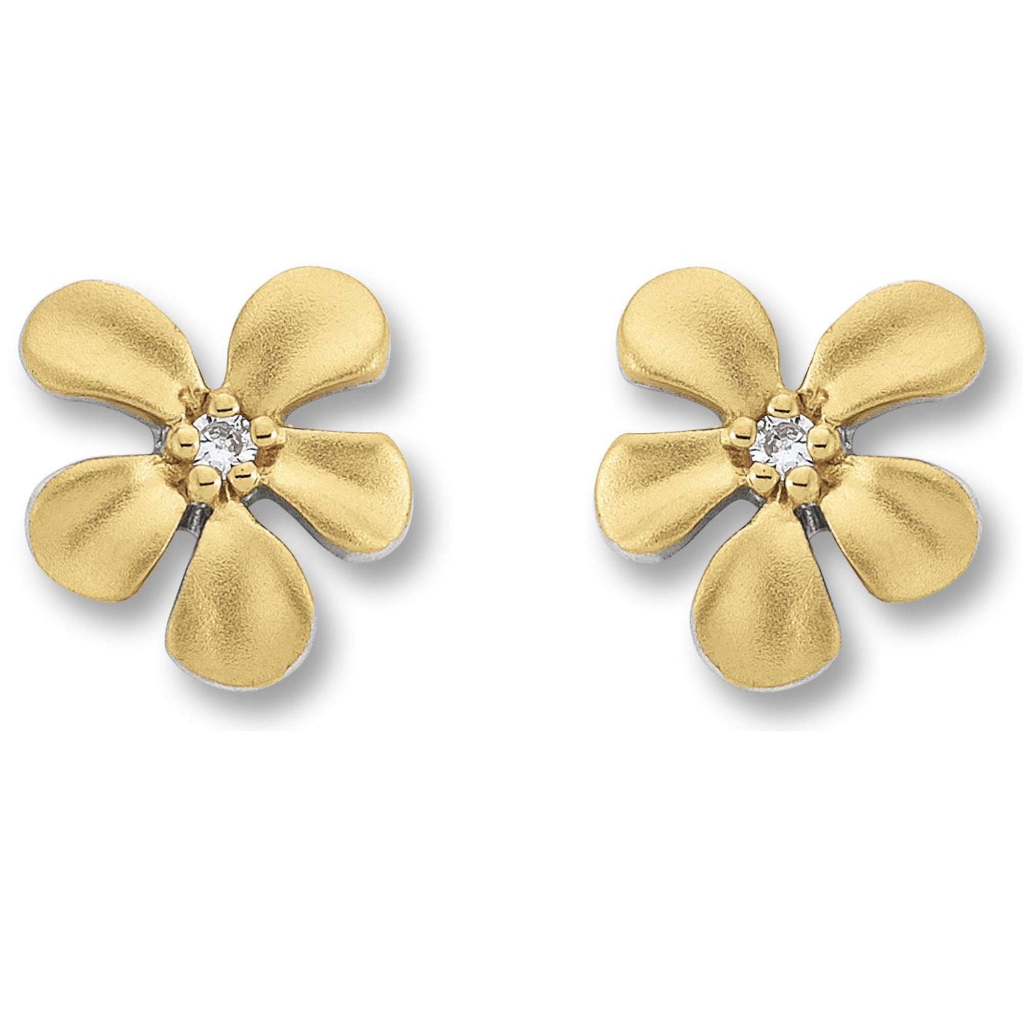 Zirkonia Blume Ohrringe Ohrstecker aus 925er Silber von ONE ELEMENT – Bild 1