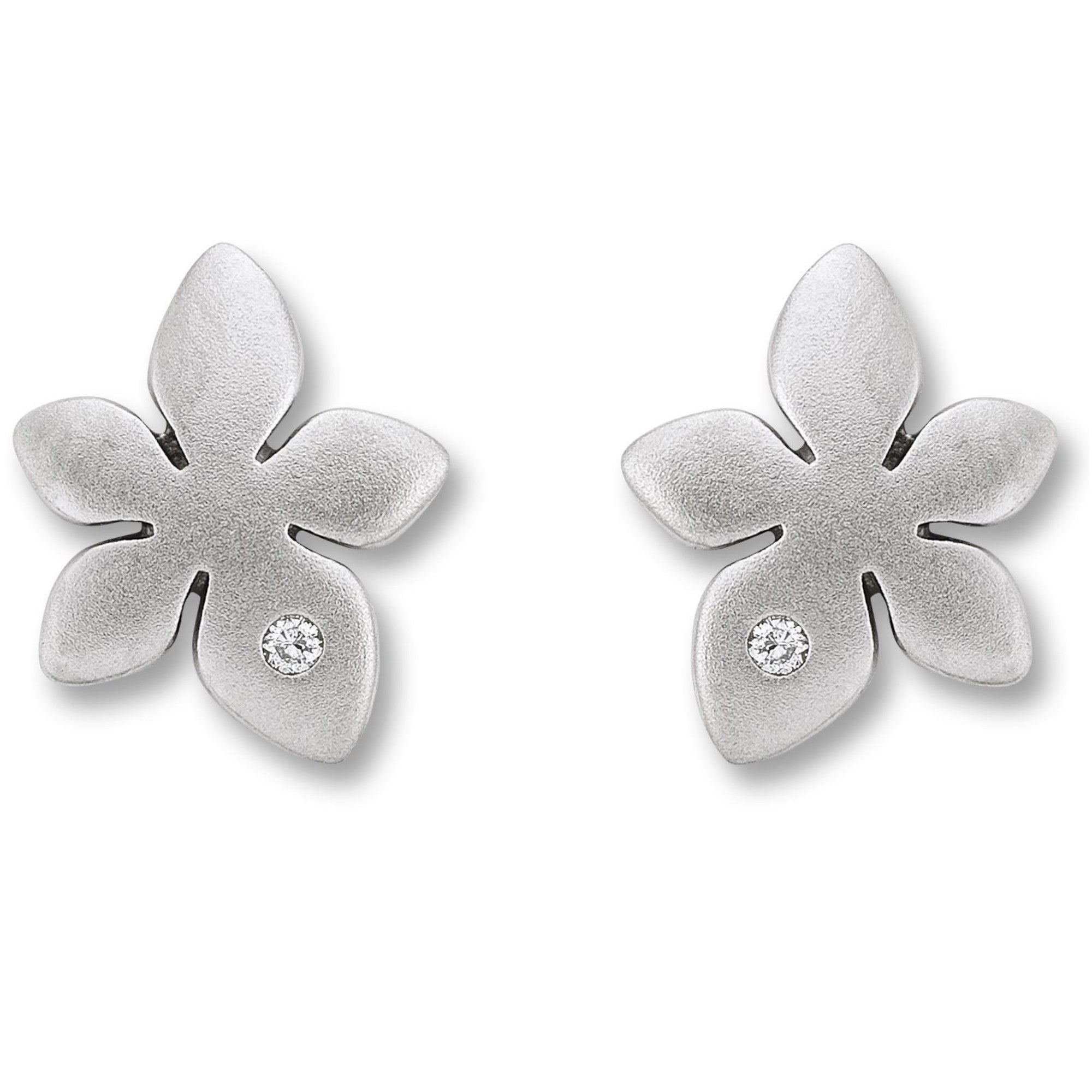 Zirkonia Blume Ohrringe Ohrstecker aus 925er Silber von ONE ELEMENT – Bild 1