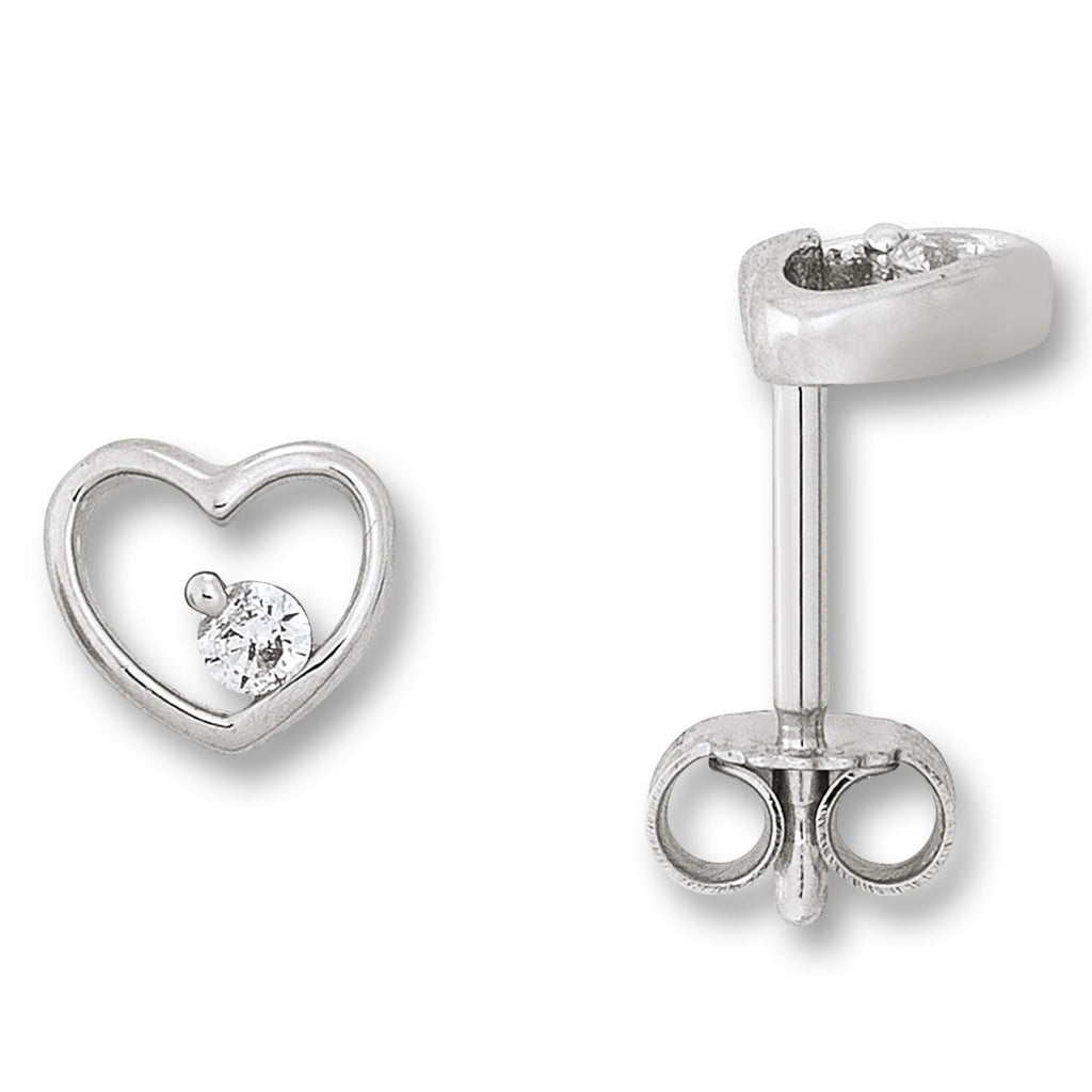 Zirkonia Herz Ohrringe Ohrstecker aus 925er Silber von ONE ELEMENT – Bild 1