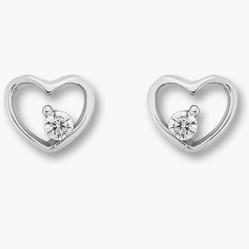 Zirkonia Herz Ohrringe Ohrstecker aus 925er Silber von ONE ELEMENT – Bild 2