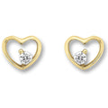 Zirkonia Herz Ohrringe Ohrstecker aus 333er Gelbgold von ONE ELEMENT – Bild 1
