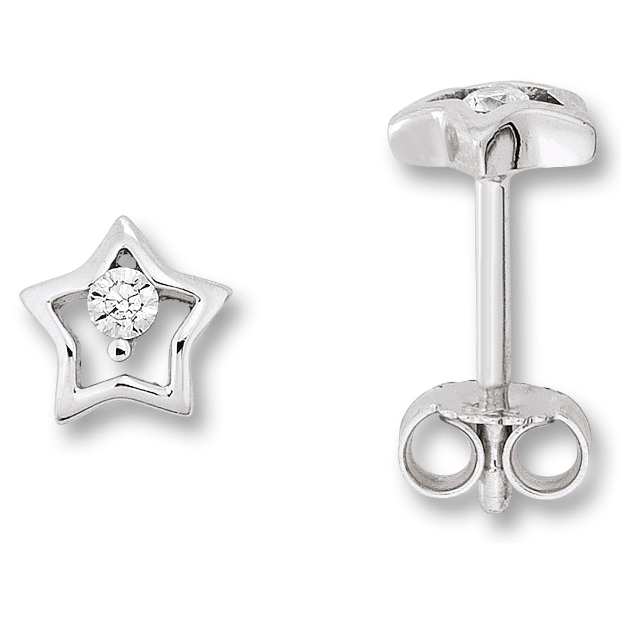 Zirkonia Stern Ohrringe Ohrstecker aus 925er Silber von ONE ELEMENT – Bild 1