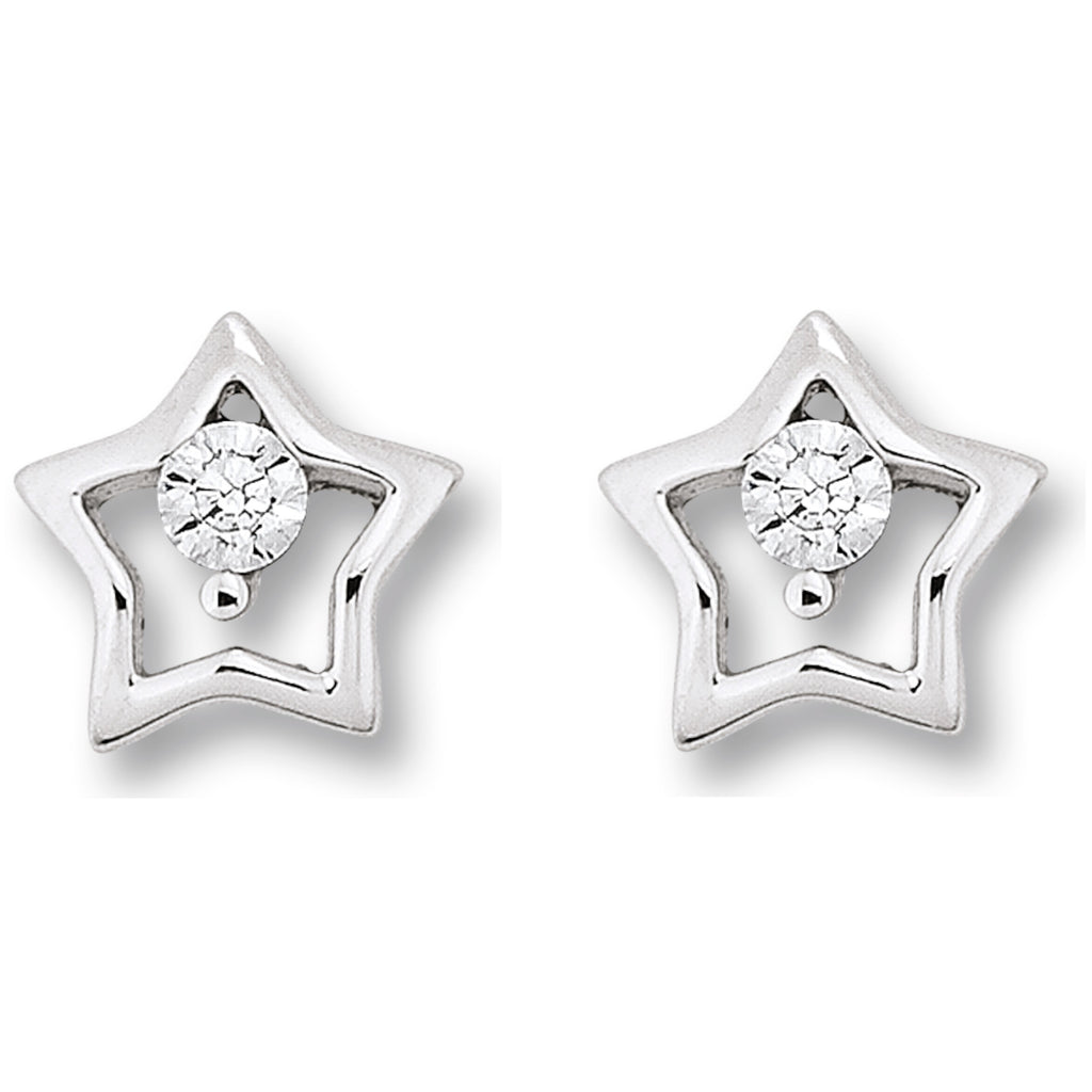 Zirkonia Stern Ohrringe Ohrstecker aus 925er Silber von ONE ELEMENT – Bild 2