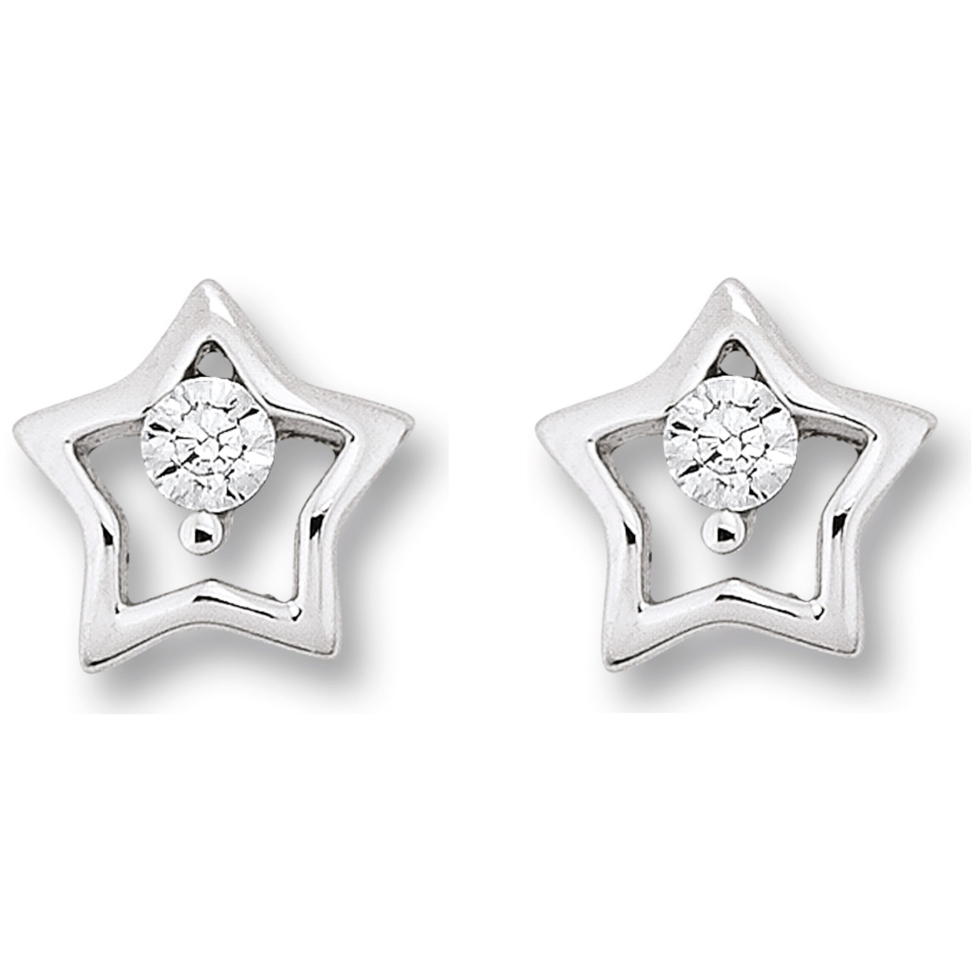 Zirkonia Stern Ohrringe Ohrstecker aus 925er Silber von ONE ELEMENT – Bild 2