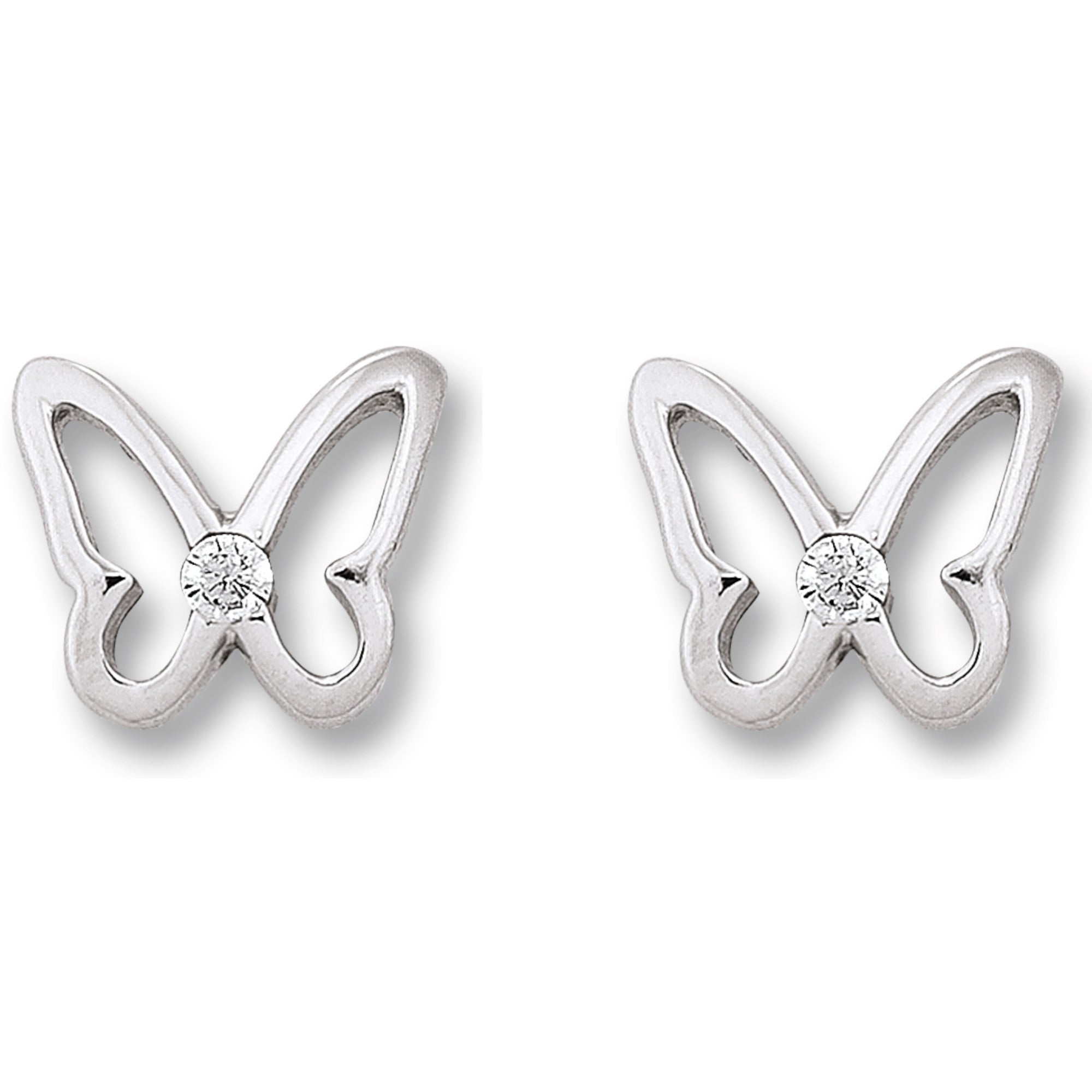 Zirkonia Schmetterling Ohrringe Ohrstecker aus 925er Silber von ONE ELEMENT – Bild 2