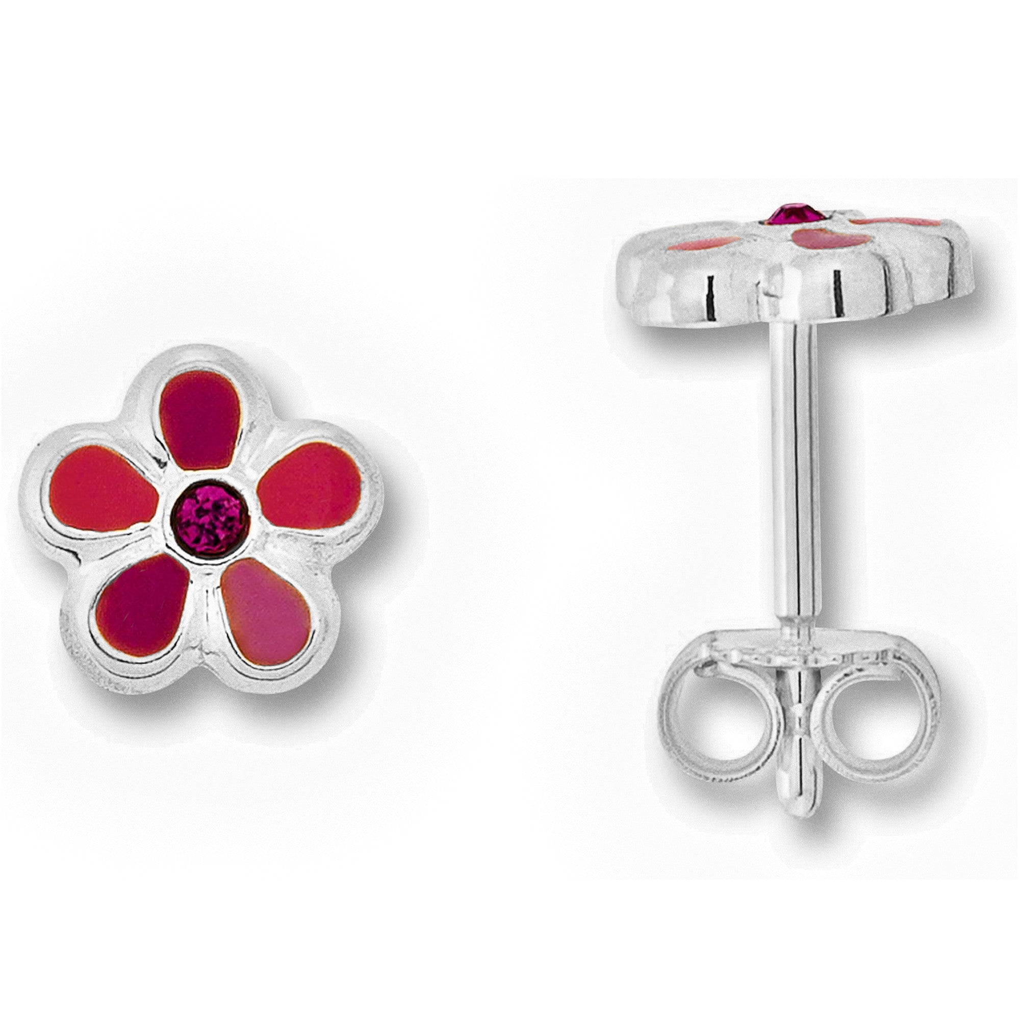 Zirkonia Blume Ohrringe Ohrstecker aus 925er Silber von ONE ELEMENT – Bild 1
