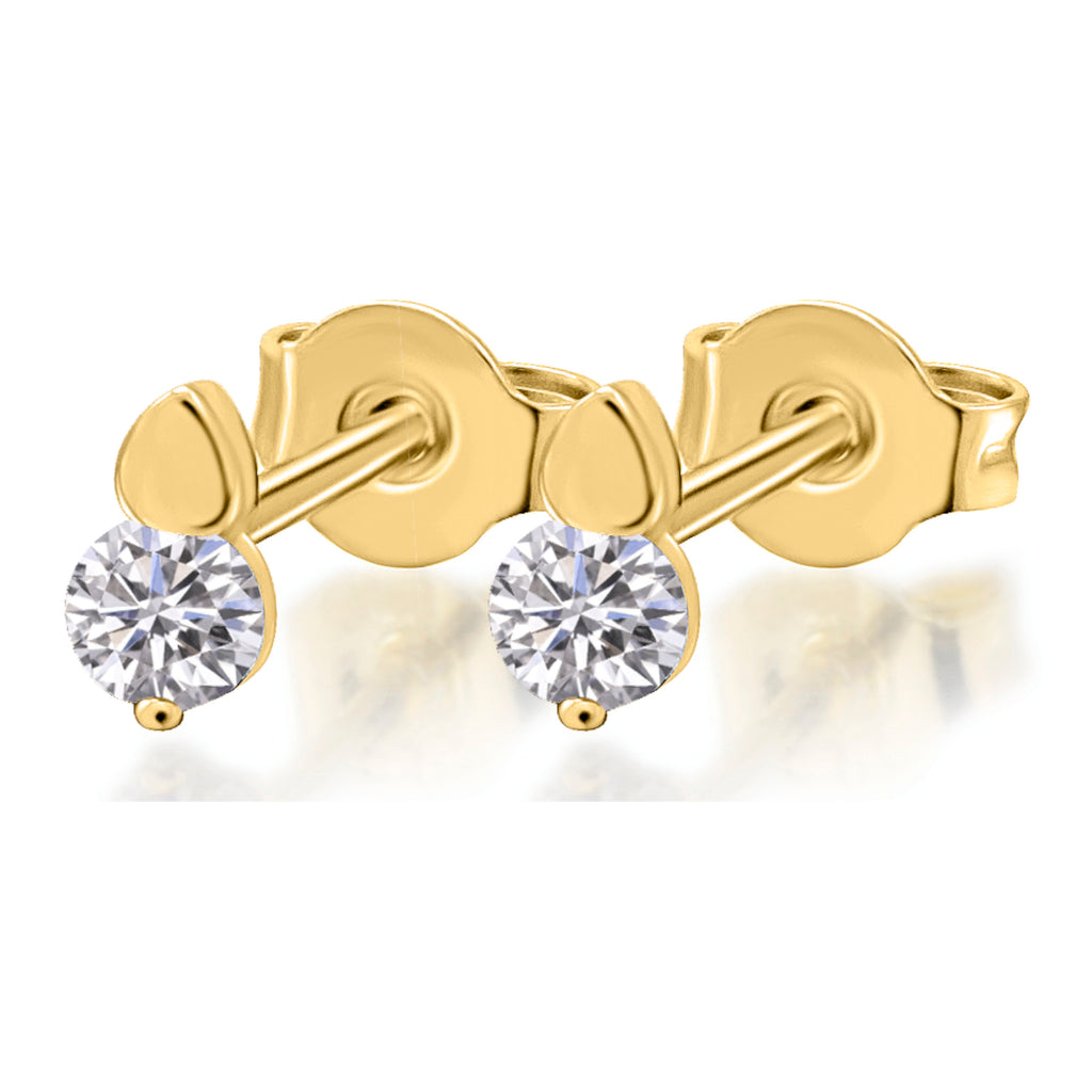 Zirkonia Ohrringe Ohrstecker aus 333er Gelbgold von ONE ELEMENT – Bild 2