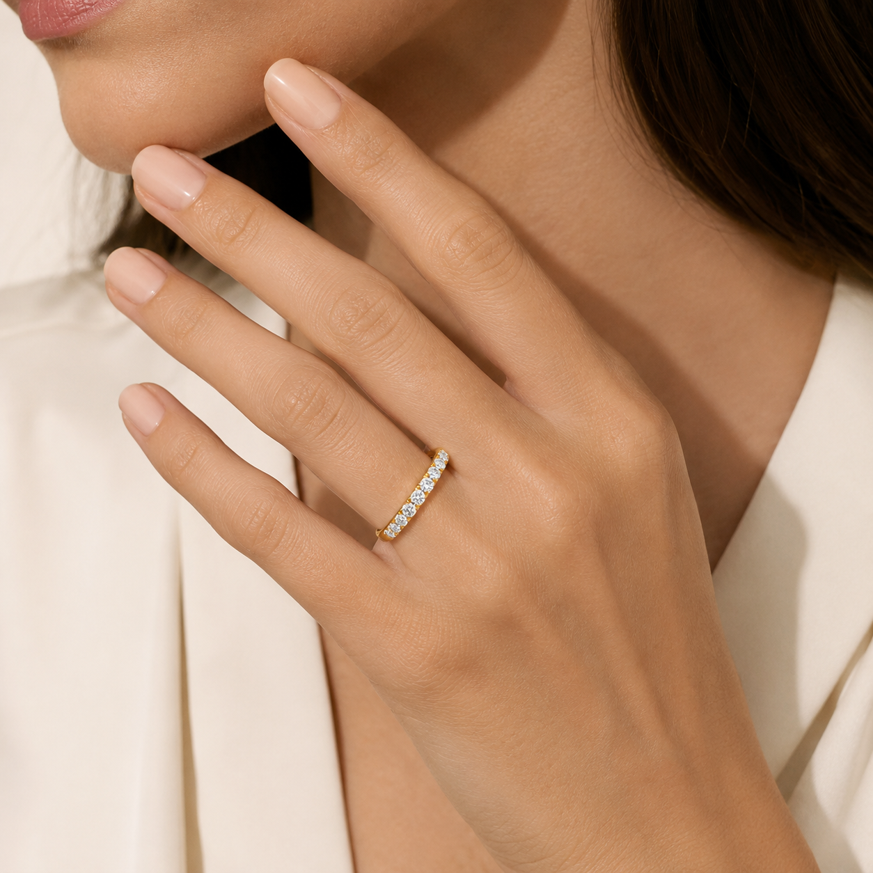 Ring aus 585 Gold mit 9 Lab Grown Diamanten 1 ct von ONE ELEMENT – Bild 4