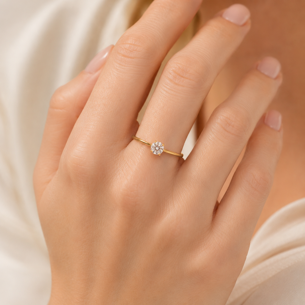 Ring aus 585 Gold mit 1 Lab Grown Diamant 0,5 ct von ONE ELEMENT – Bild 4