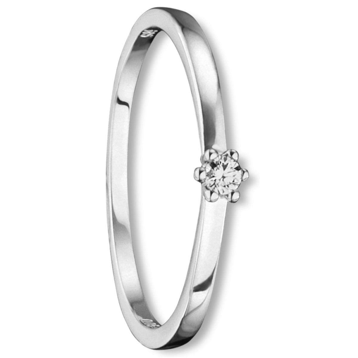 0.05 ct Diamant Brillant Ring aus 585er Weißgold von ONE ELEMENT – Bild 1