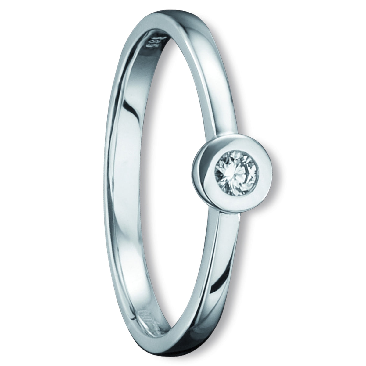 0.05 ct Diamant Brillant Ring aus 585er Weißgold von ONE ELEMENT – Bild 1