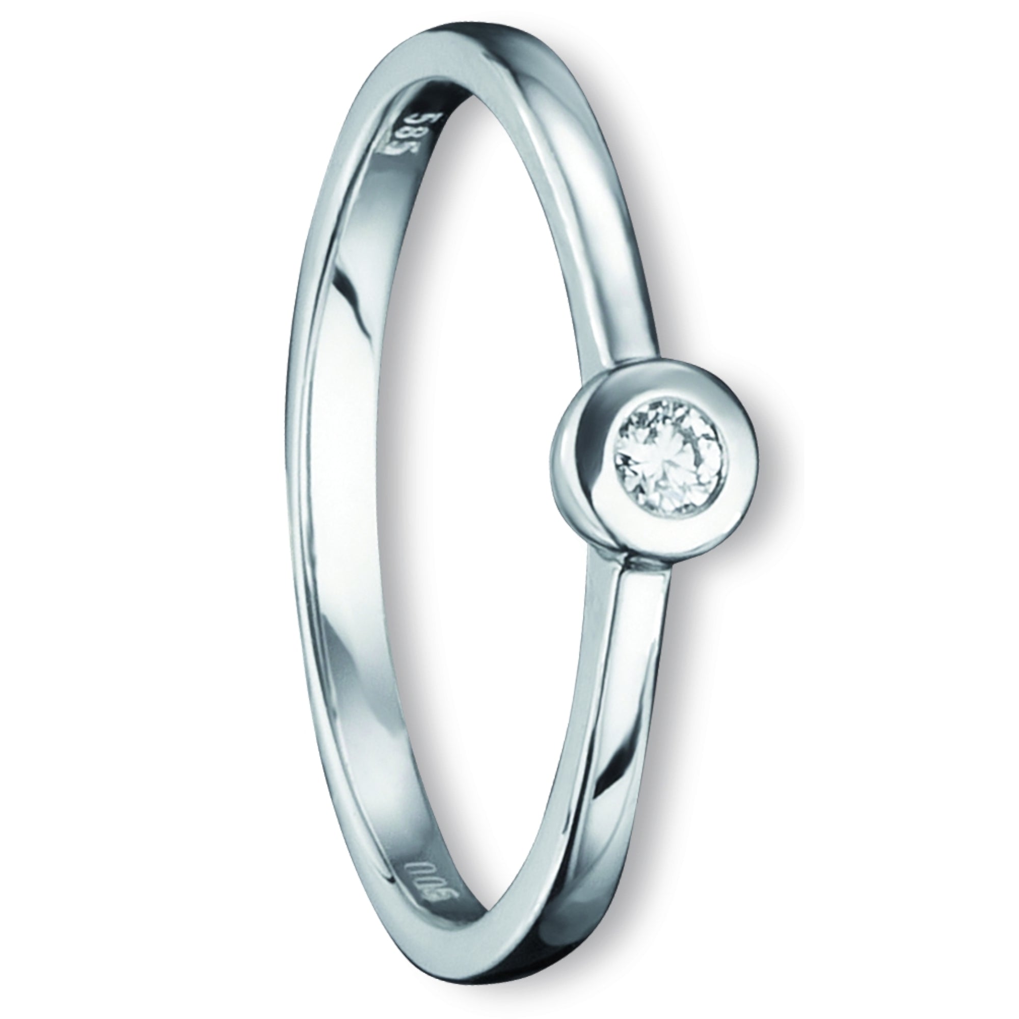 0.07 ct Diamant Brillant Ring aus 585er Weißgold von ONE ELEMENT – Bild 1