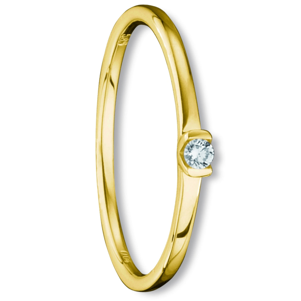 0.04 ct Diamant Brillant Ring aus 585er Gelbgold von ONE ELEMENT – Bild 1
