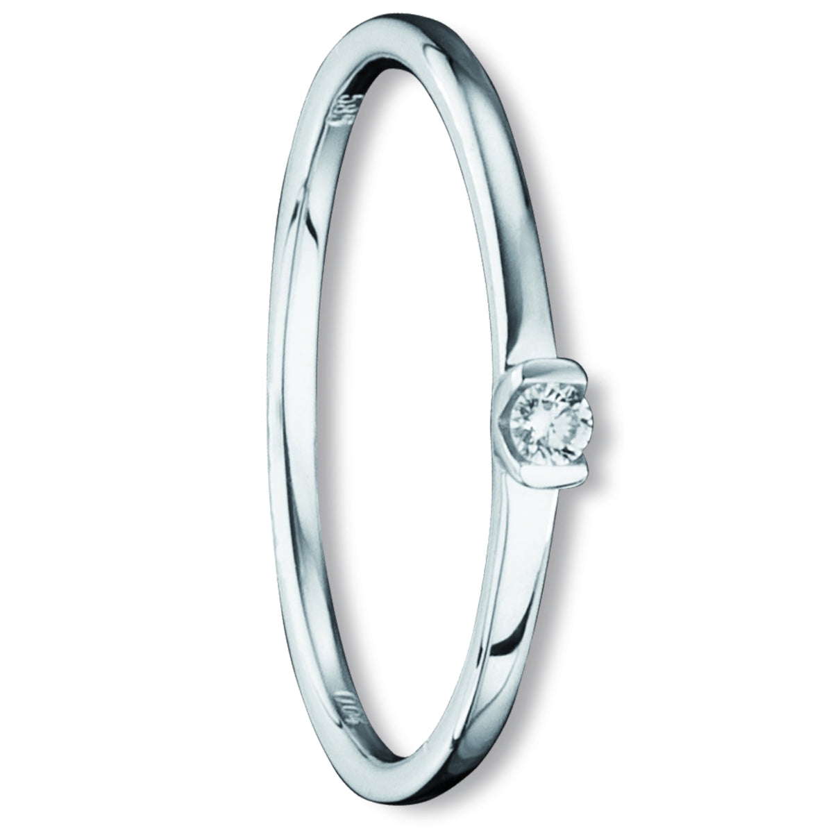 0.04 ct Diamant Brillant Ring aus 585er Weißgold von ONE ELEMENT – Bild 1