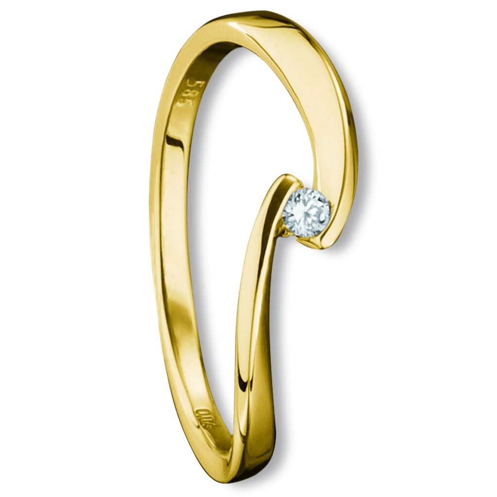 0.04 ct Diamant Brillant Ring aus 585er Gelbgold von ONE ELEMENT – Bild 1