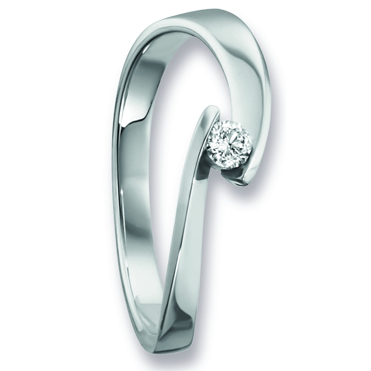 0.09 ct Diamant Brillant Ring aus 585er Weißgold von ONE ELEMENT – Bild 1