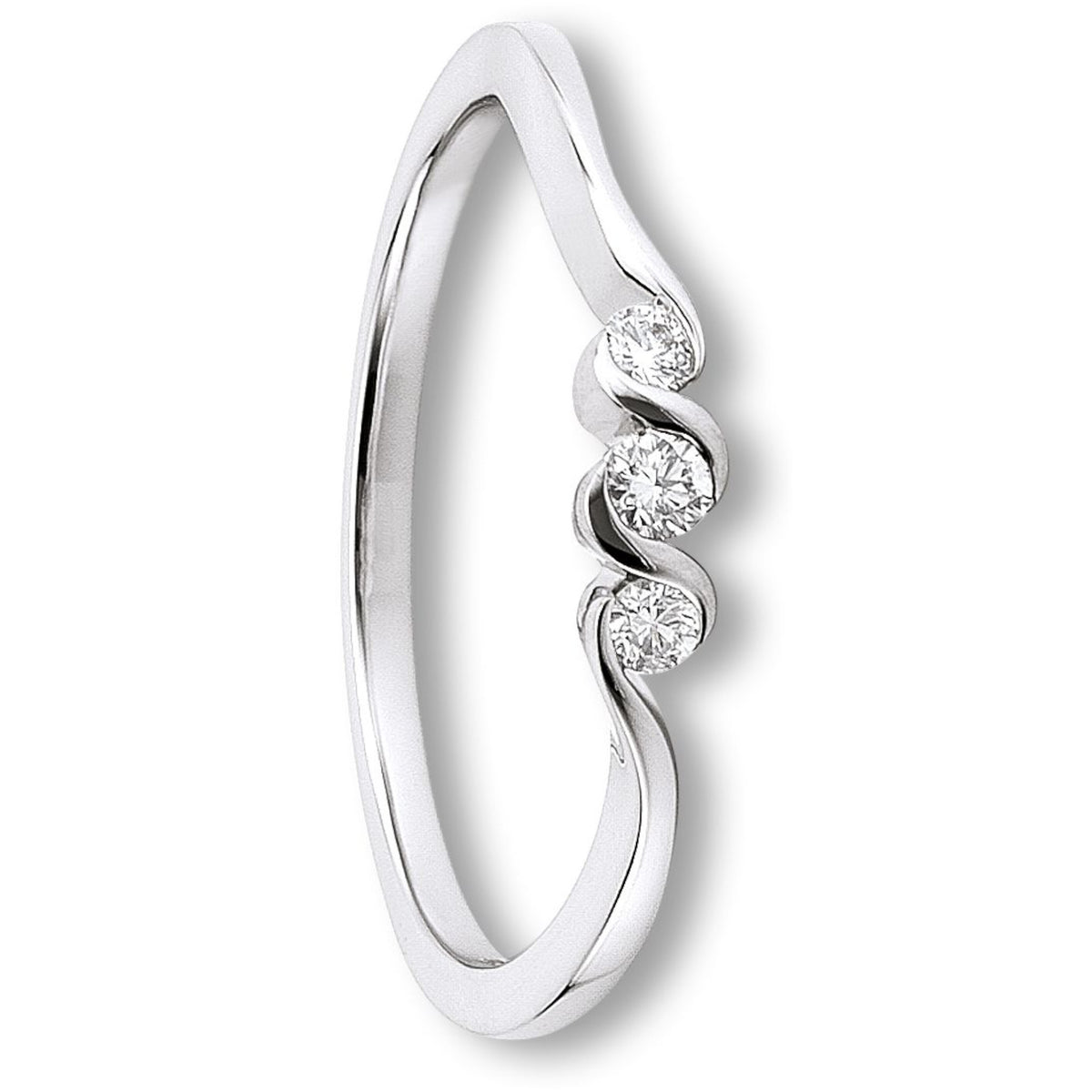0.1 ct Diamant Brillant Ring aus 585er Weißgold von ONE ELEMENT – Bild 1
