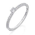 0,25 ct Diamant Brillant Memoire mit Center Ring aus 585er Weißgold von ONE ELEMENT – Bild 1