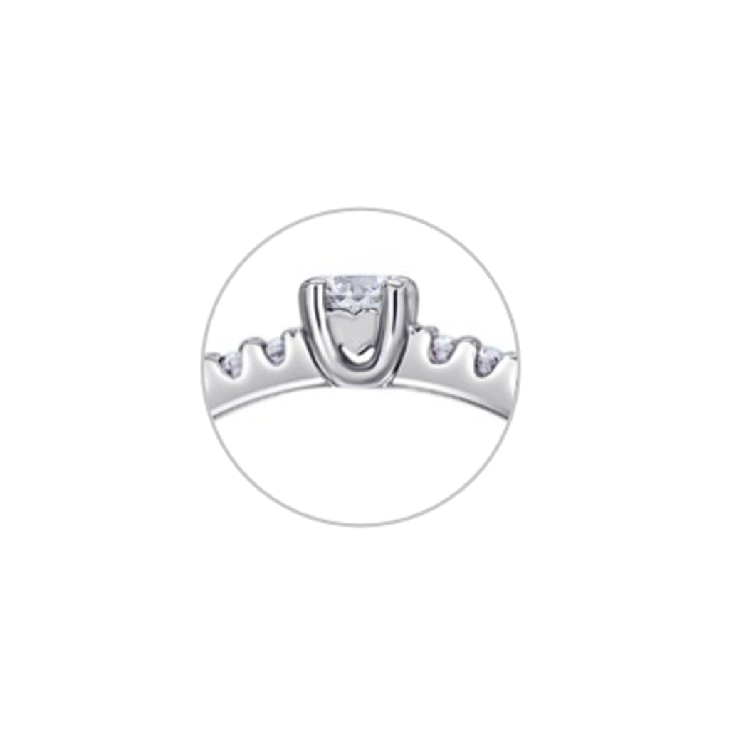 0,25 ct Diamant Brillant Memoire mit Center Ring aus 585er Weißgold von ONE ELEMENT – Bild 2