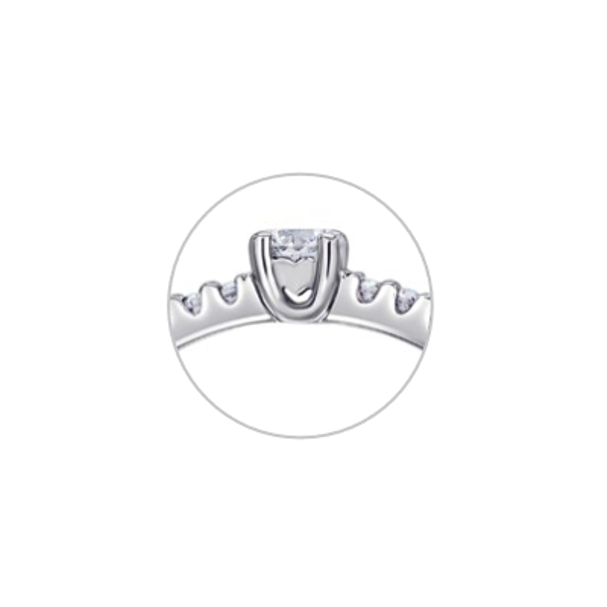 0,25 ct Diamant Brillant Memoire mit Center Ring aus 585er Weißgold von ONE ELEMENT – Bild 2