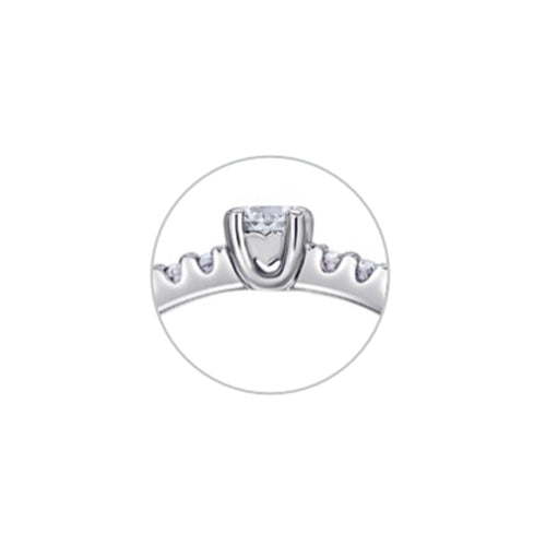 0,25 ct Diamant Brillant Memoire mit Center Ring aus 585er Weißgold von ONE ELEMENT – Bild 2