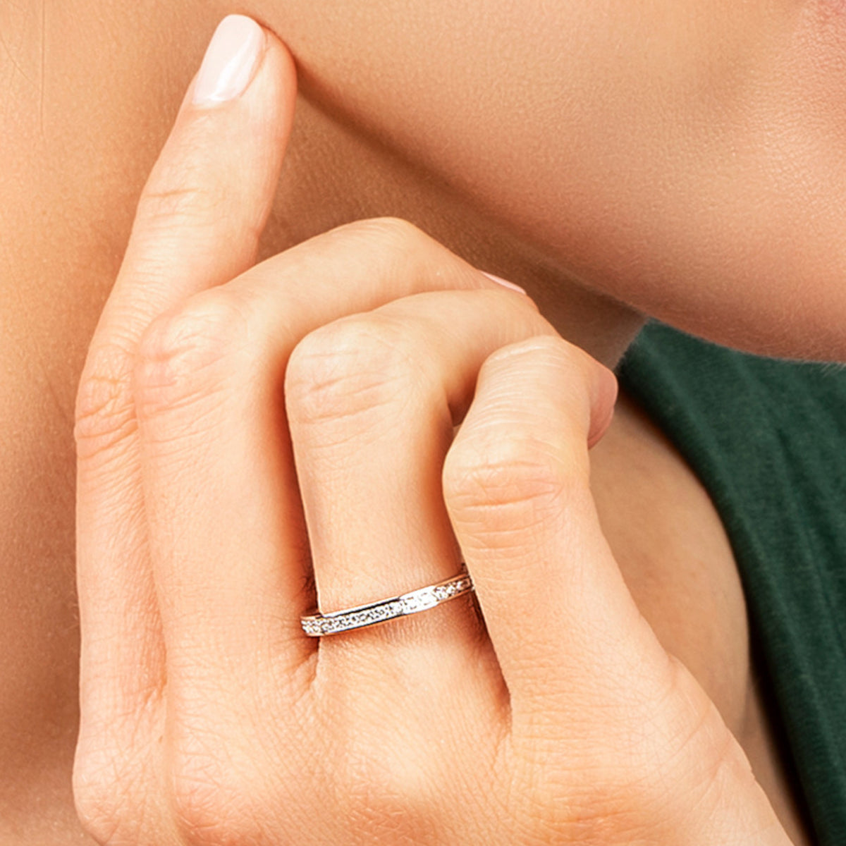 0.1 ct Diamant Brillant Ring aus 585er Weißgold von ONE ELEMENT – Bild 2