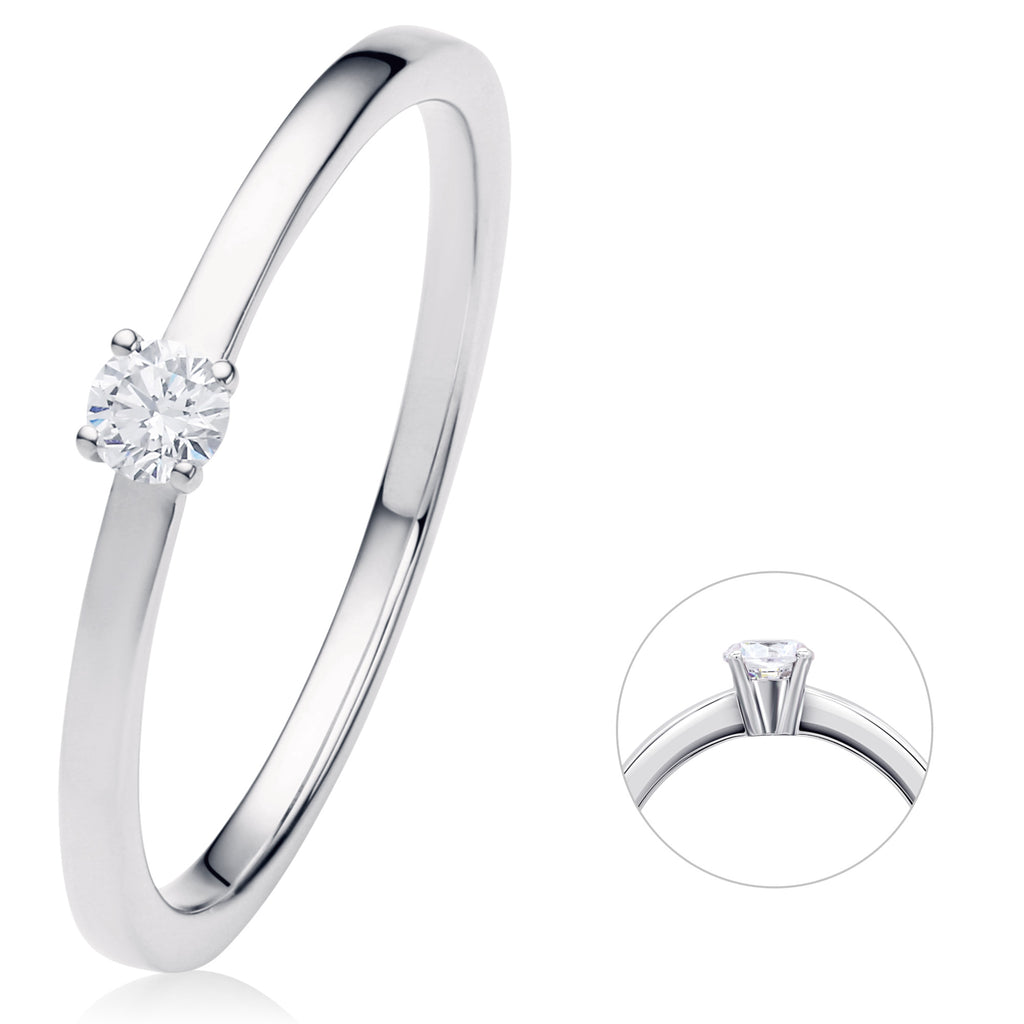 0.1 ct Diamant Brillant Ring aus 950 Platin von ONE ELEMENT – Bild 1