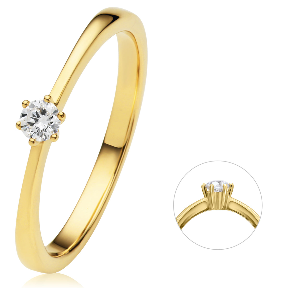 Diamantring aus 585er Gelbgold, 0,1 ct von ONE ELEMENT
