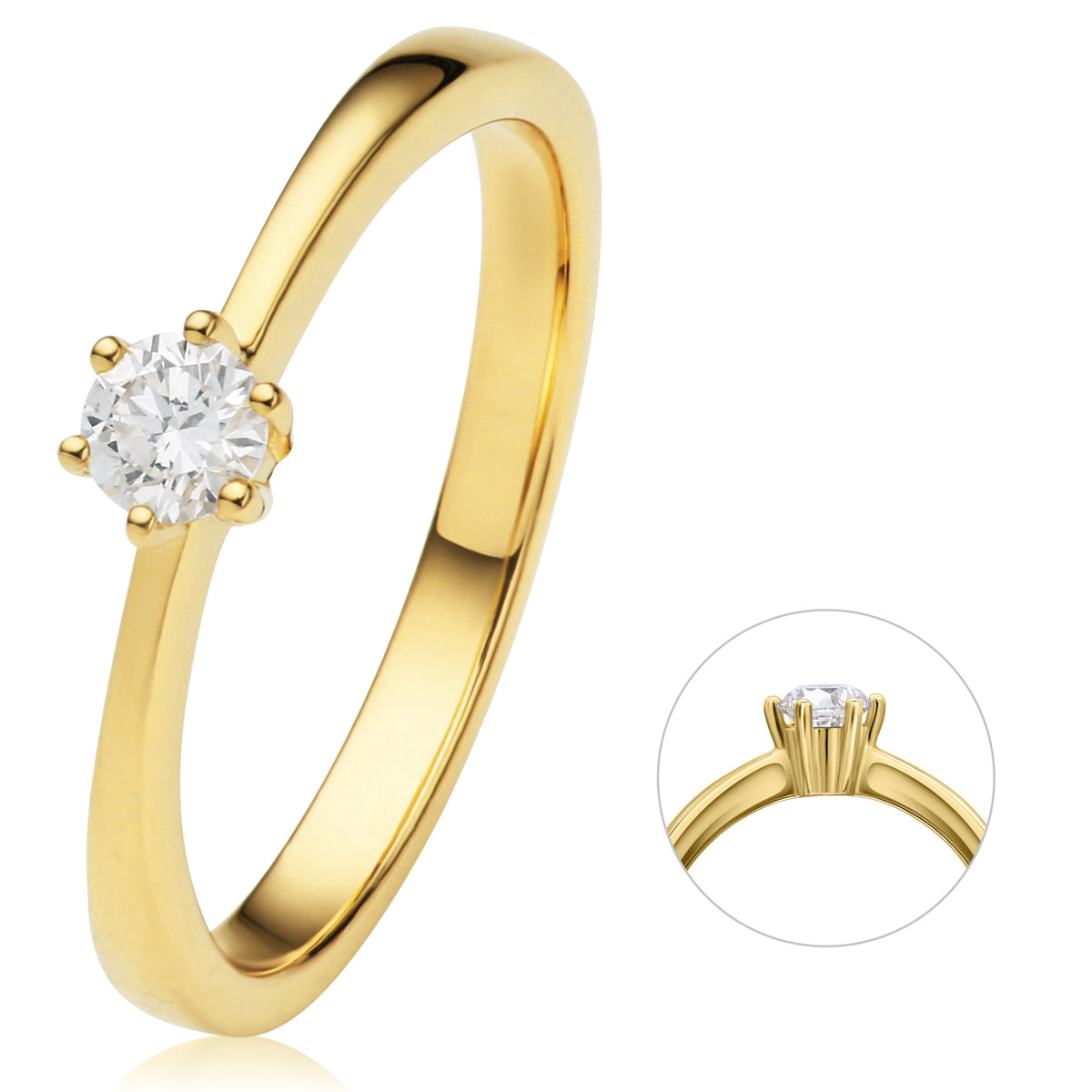 0.15 ct Diamant Brillant Ring aus 585er Gelbgold von ONE ELEMENT – Bild 1